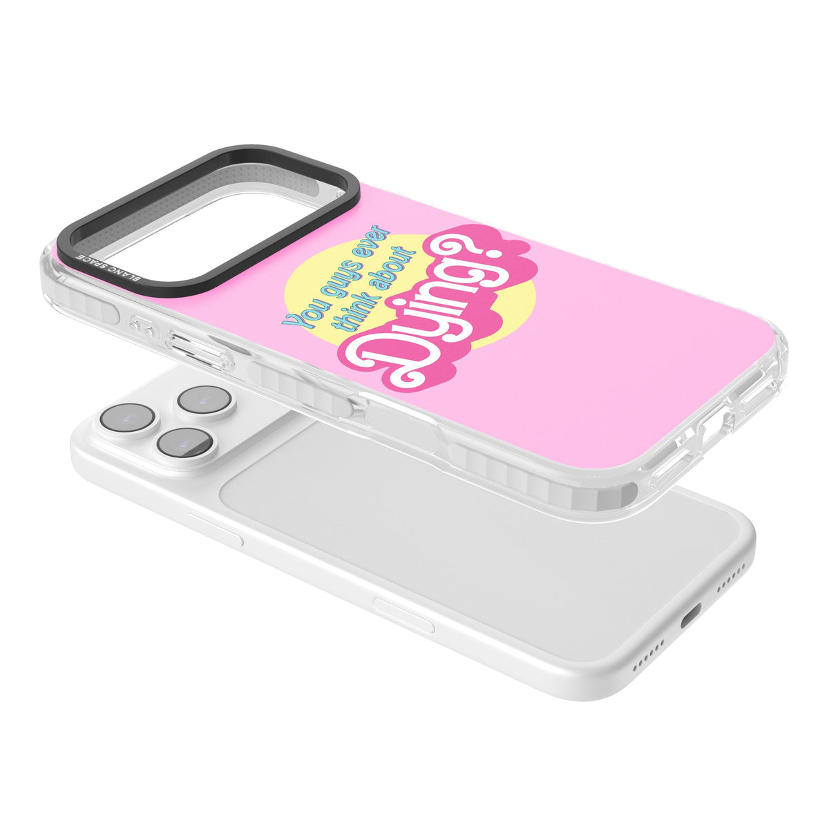 Ever Think About Dying? iPhone 17 Pro Max Impact Clear Phone Case angled