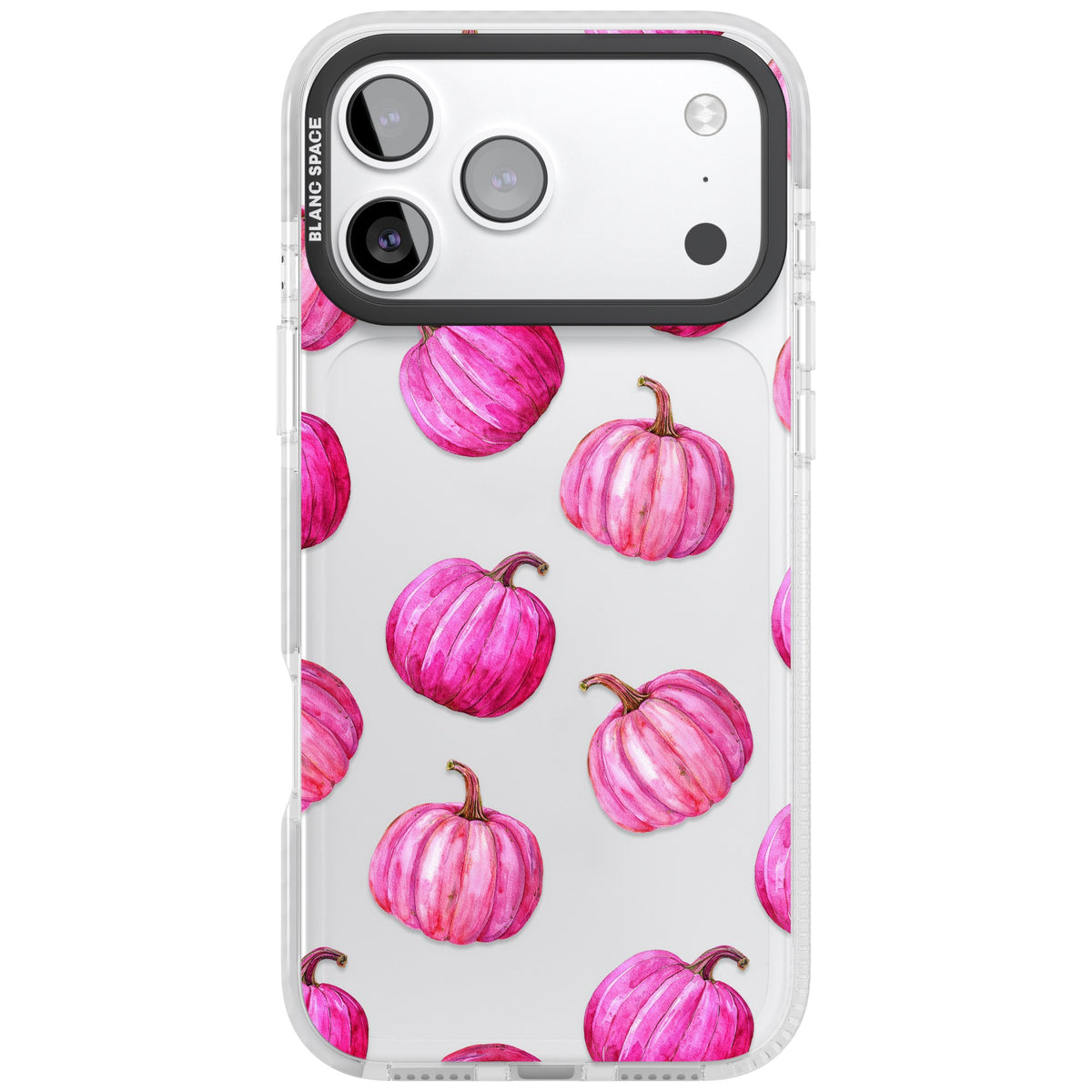 Pink Pumpkins iPhone 17 Pro Max Impact Clear Phone Case front