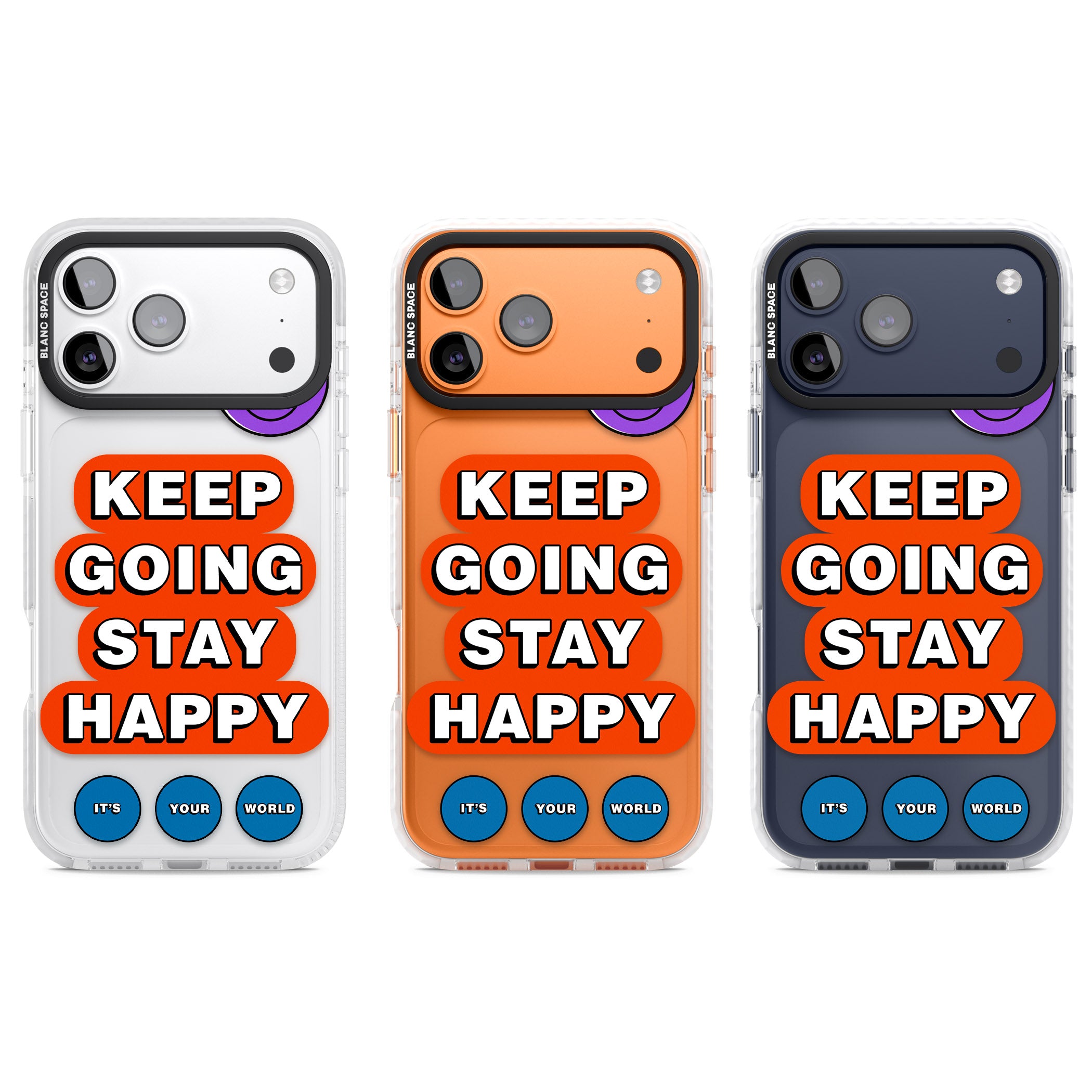 Keep Going Stay Happy iPhone 17 Pro Impact Clear Phone Case APT Impact Protection