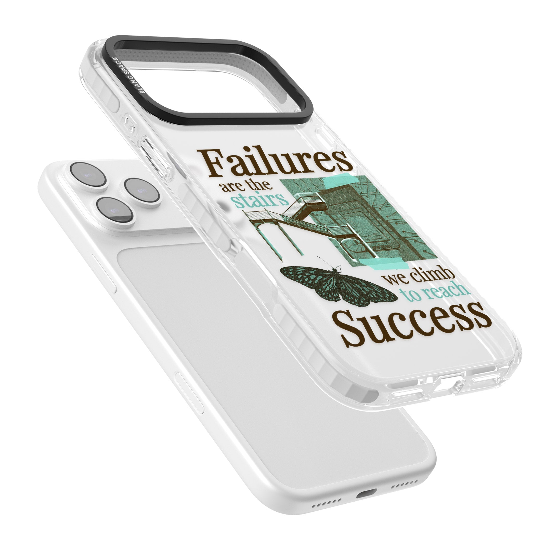 Fail To Succeed iPhone 17 Pro Impact Clear Phone Case Colours