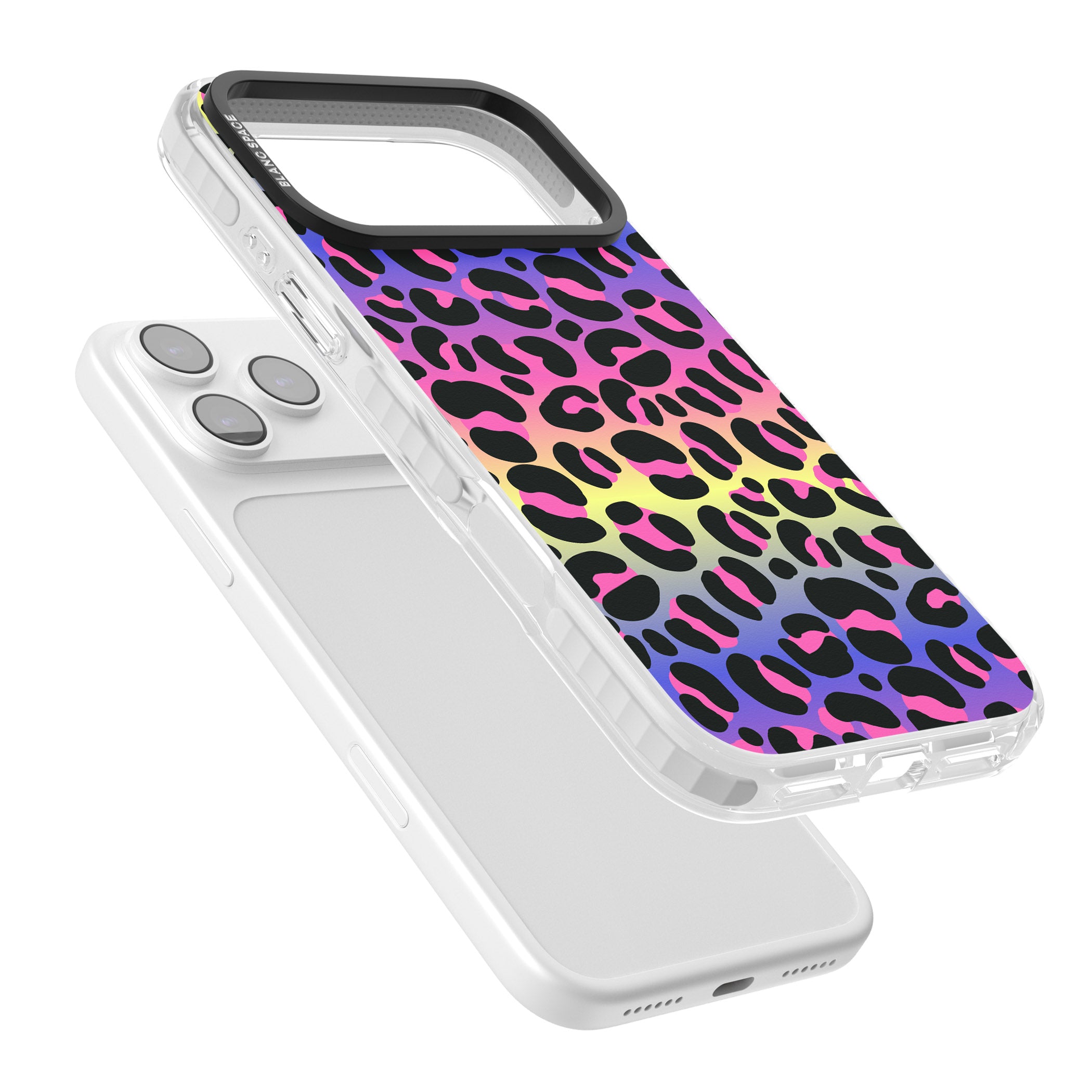 Rainbow Gradient Leopard iPhone 17 Pro Impact Clear Phone Case Colours