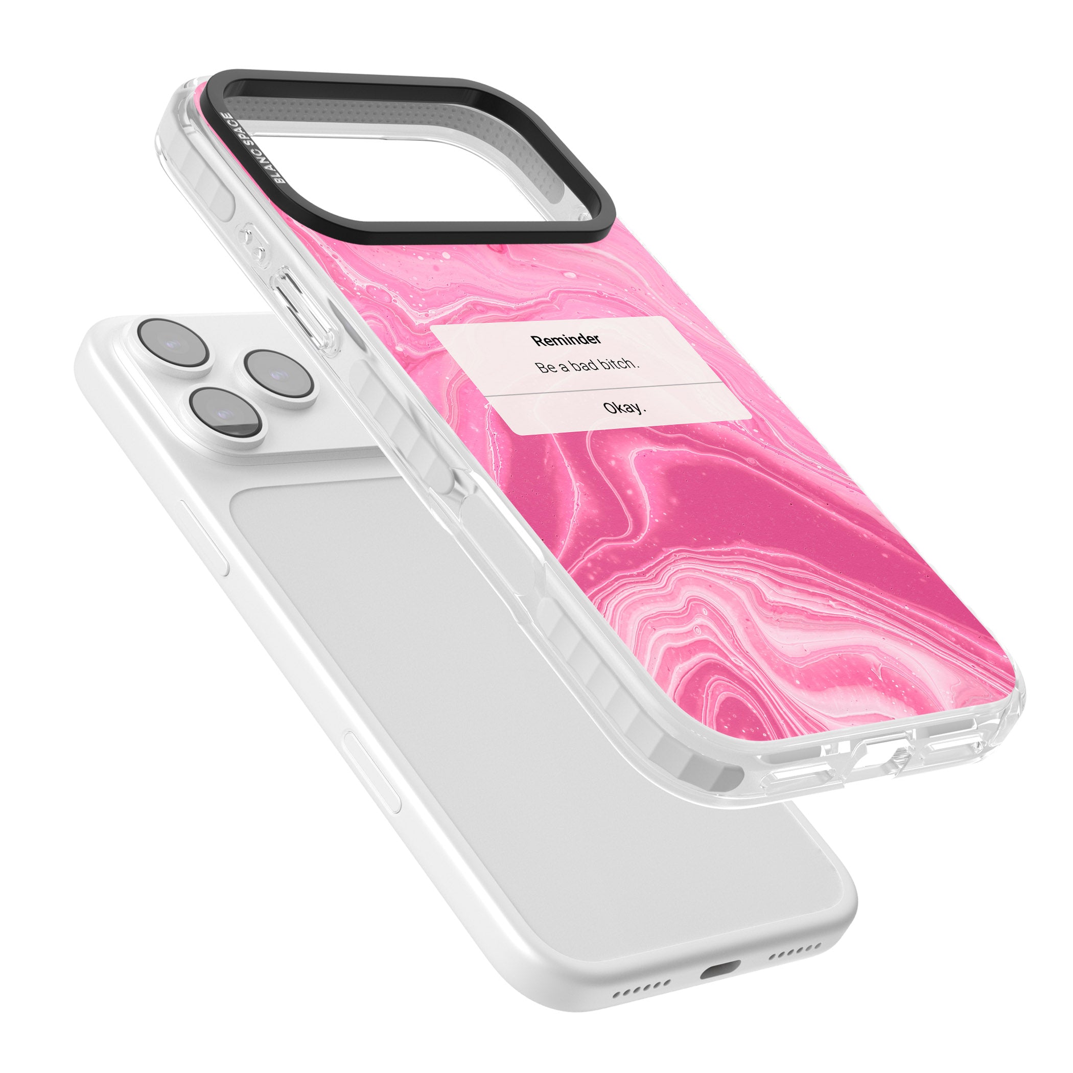 Bad Bitch Reminder iPhone 17 Pro Impact Clear Phone Case Colours