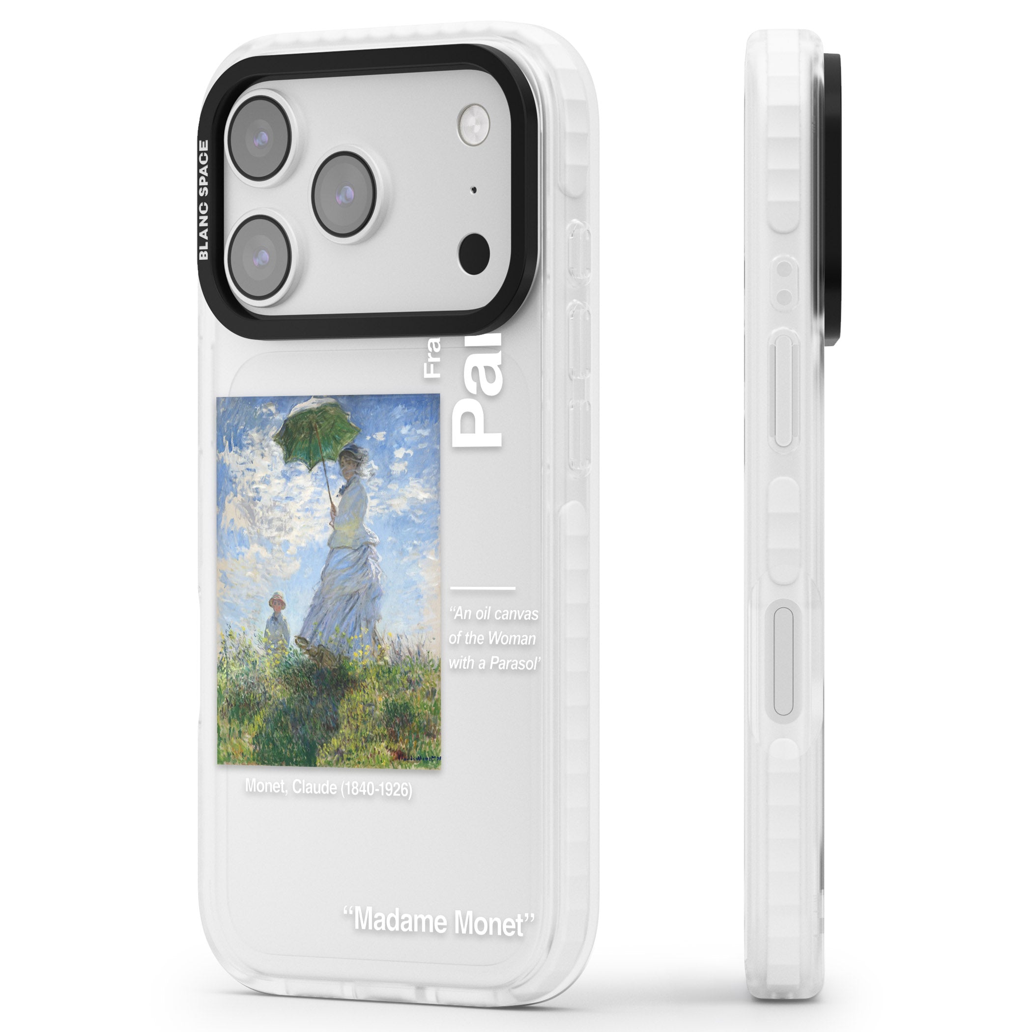 Madame Monet And Her Son iPhone 17 Pro Impact Clear Phone Case Side Profile