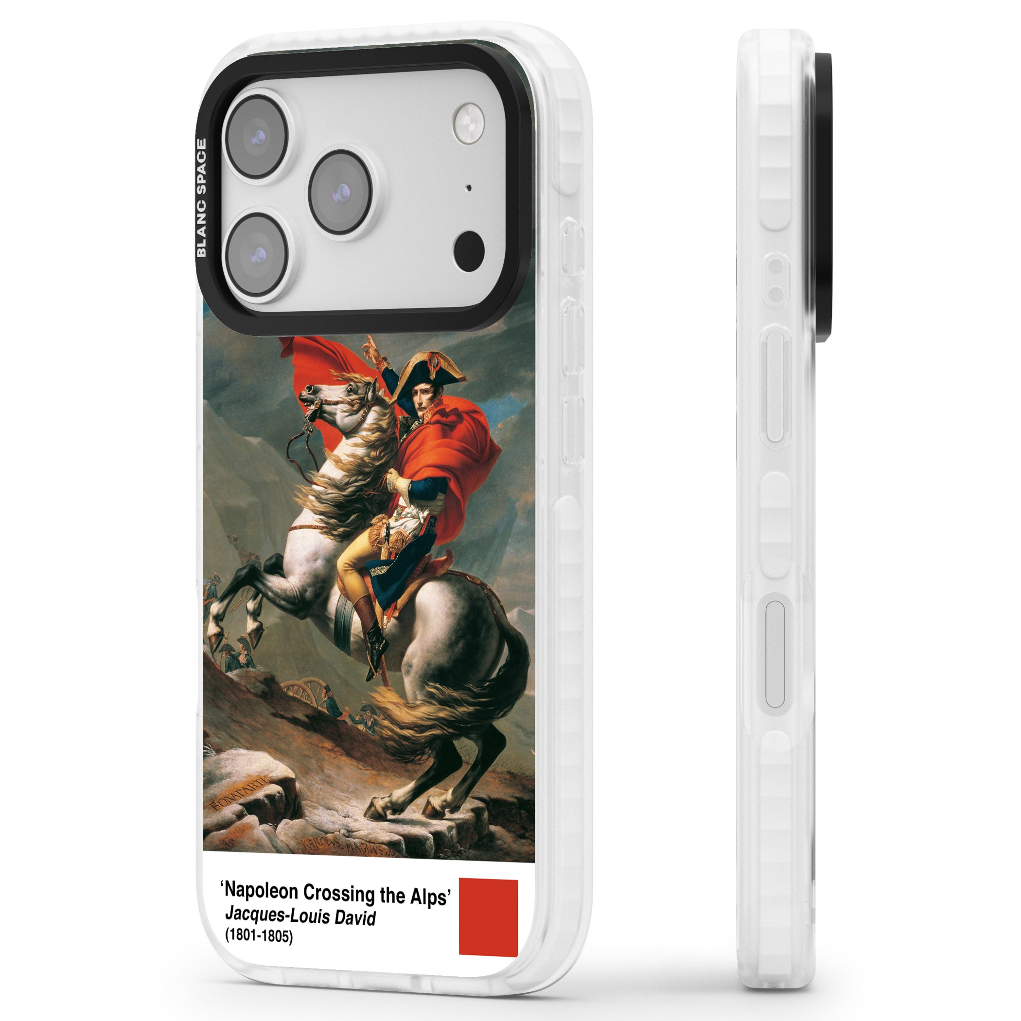 Napoleon Crossing The Alps iPhone 17 Pro Impact Clear Phone Case Side Profile
