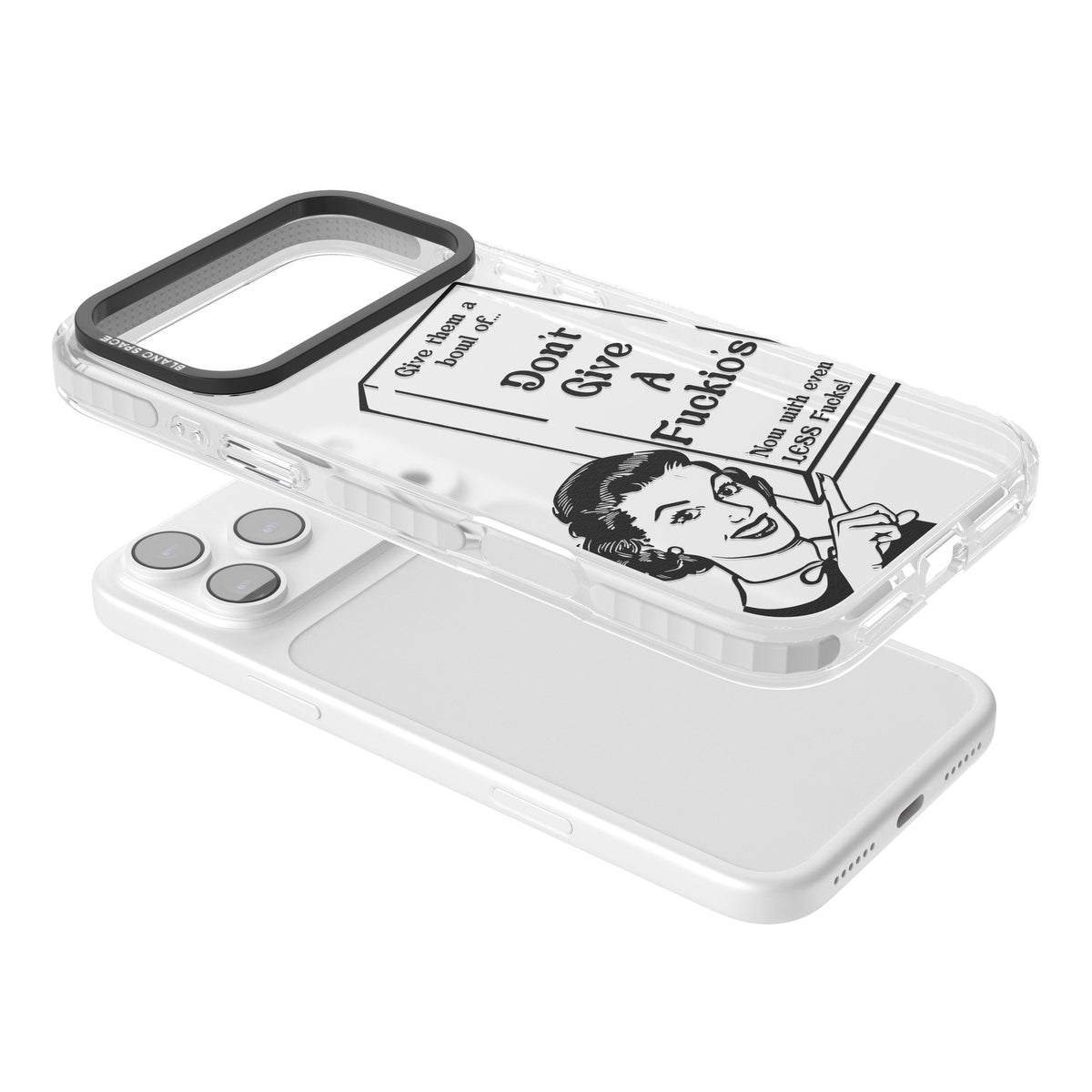Dont Give A F Ckios Cereal iPhone 17 Pro Max Impact Clear Phone Case angled