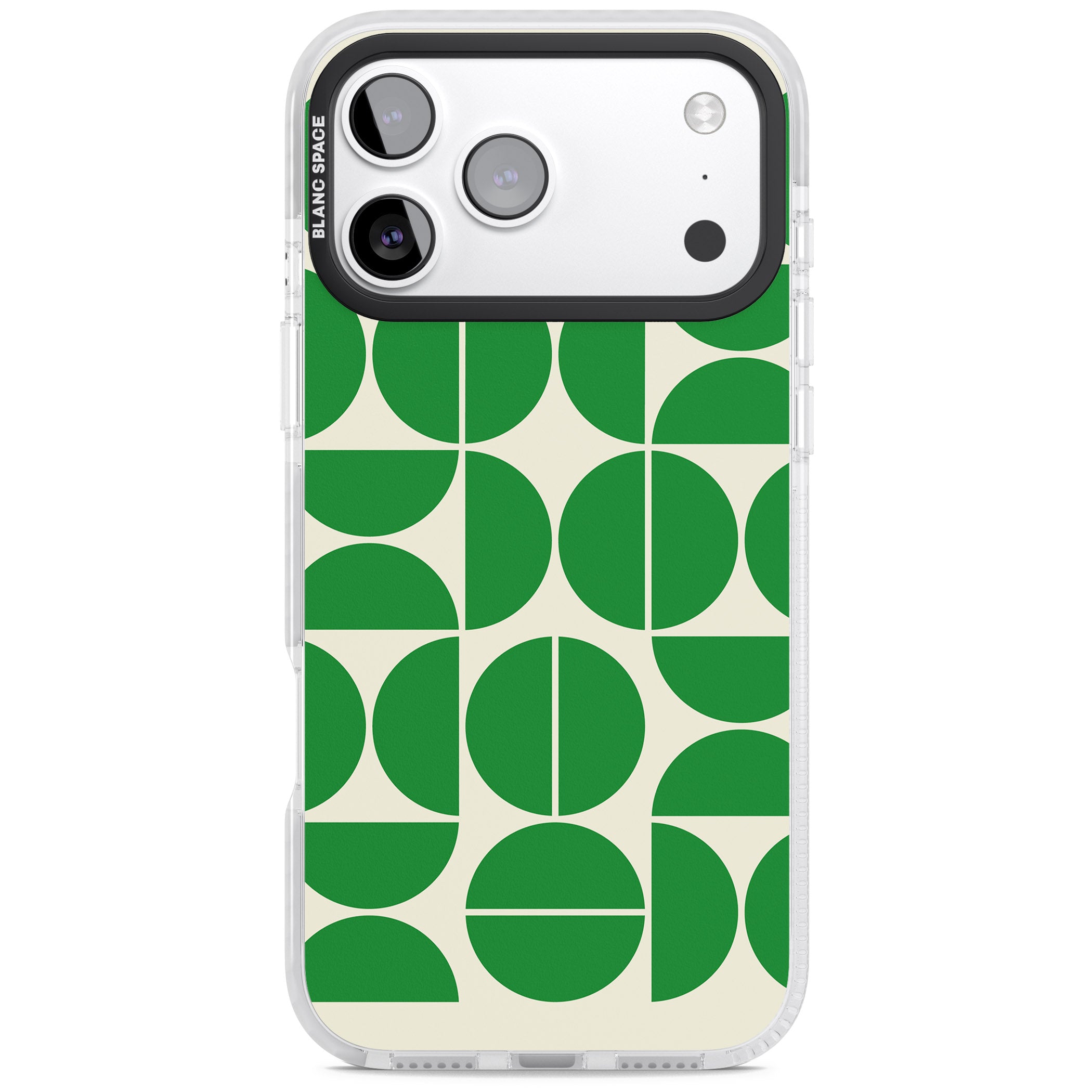 Retro Green Circles iPhone 17 Pro Impact Clear Phone Case