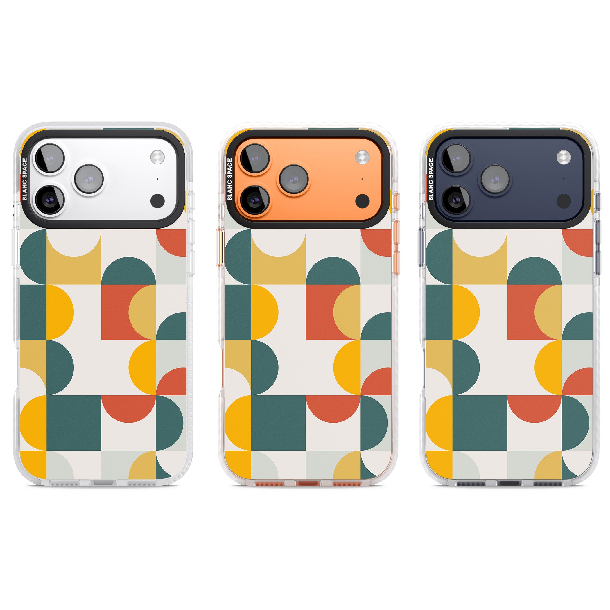 Retro Color Blocks iPhone 17 Pro Impact Clear Phone Case APT Impact Protection