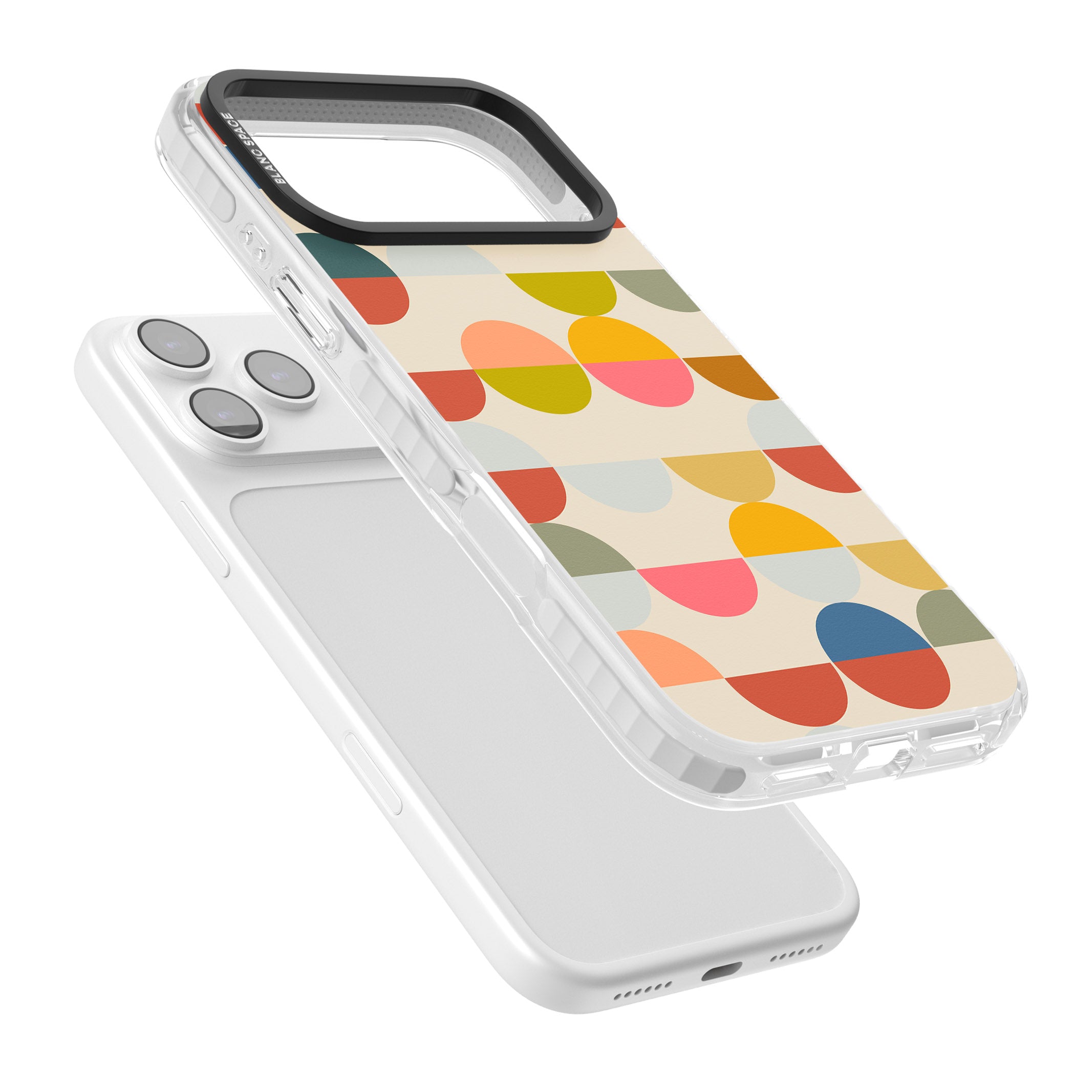 Colorful Retro Circles iPhone 17 Pro Impact Clear Phone Case Colours