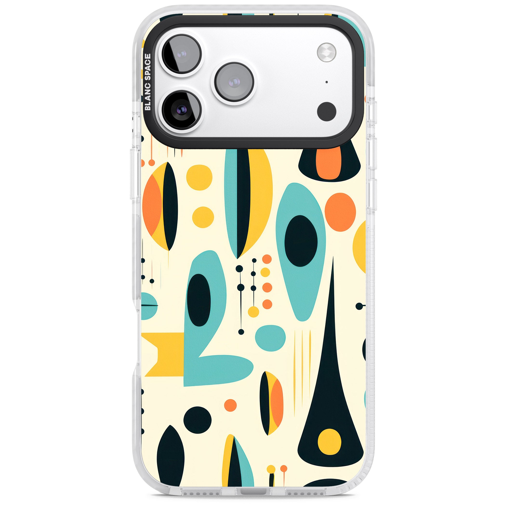 Mid Century Atomic Pattern iPhone 17 Pro Impact Clear Phone Case