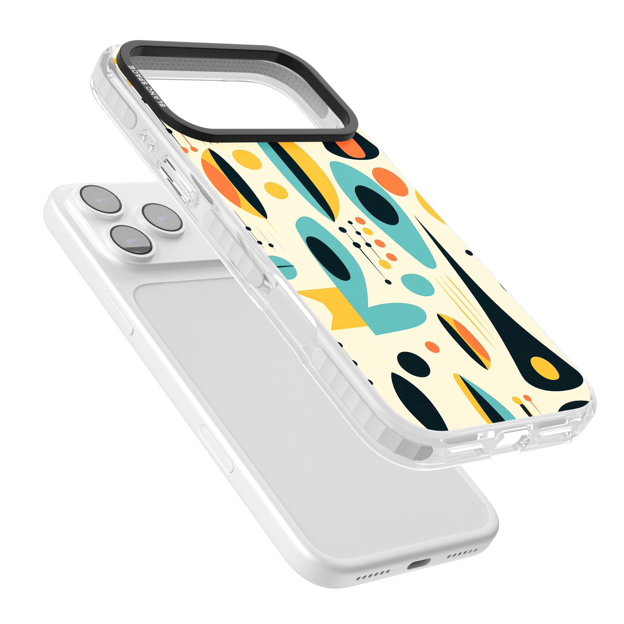 Mid Century Atomic Pattern iPhone 17 Pro Impact Clear Phone Case Colours