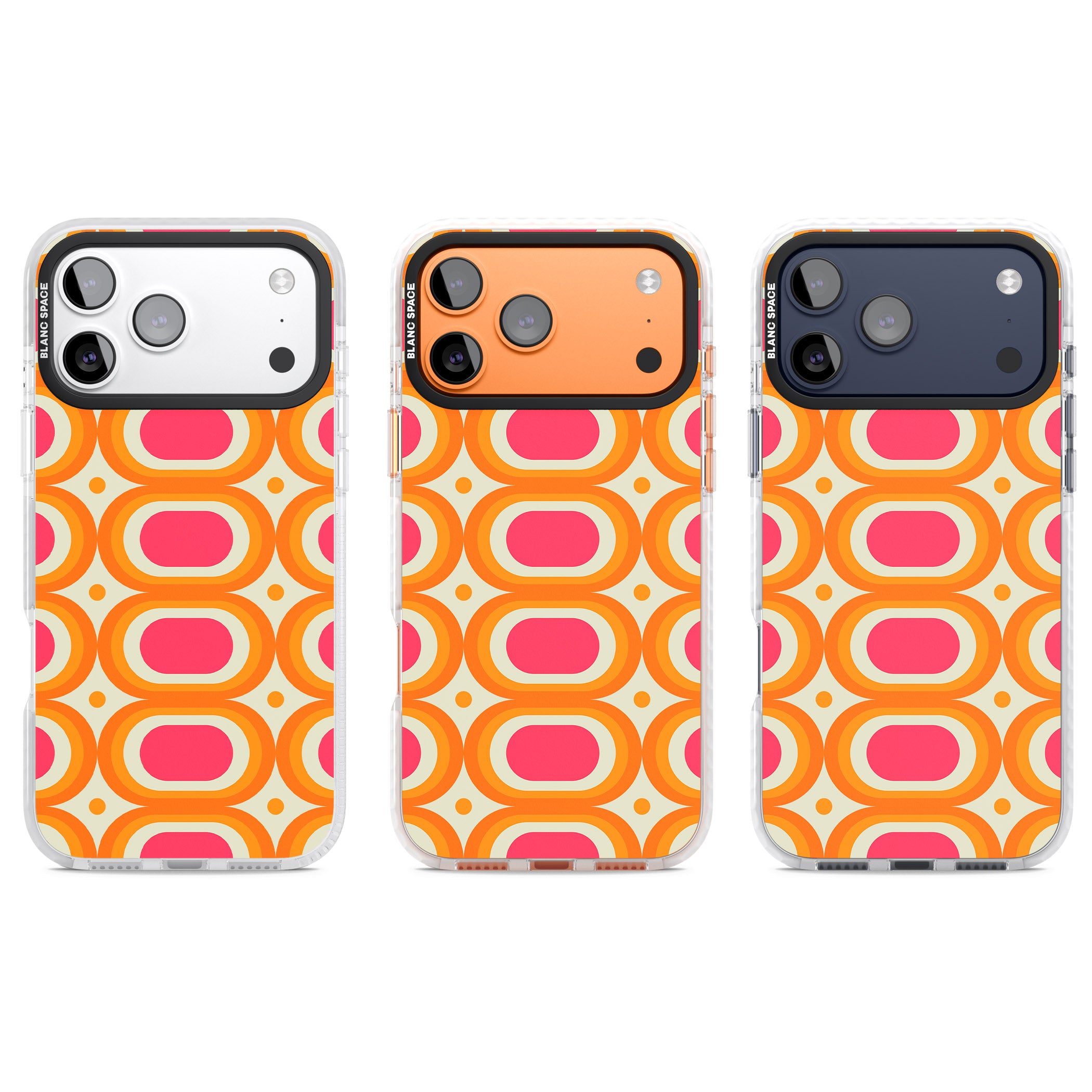 Groovy 60S Shape Pattern iPhone 17 Pro Impact Clear Phone Case APT Impact Protection