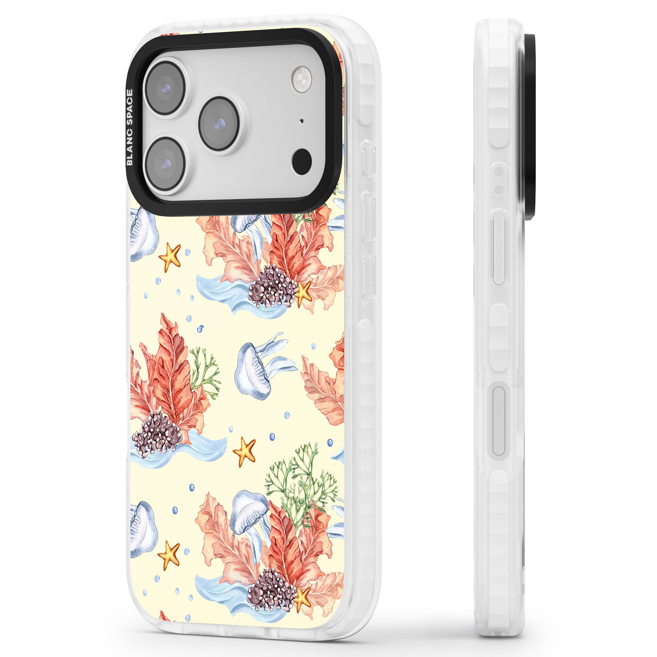 Coral Reef iPhone 17 Pro Impact Clear Phone Case Side Profile