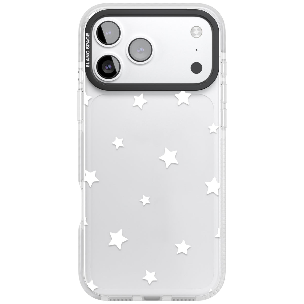 Minimal White Stars iPhone 17 Pro Max Impact Clear Phone Case front