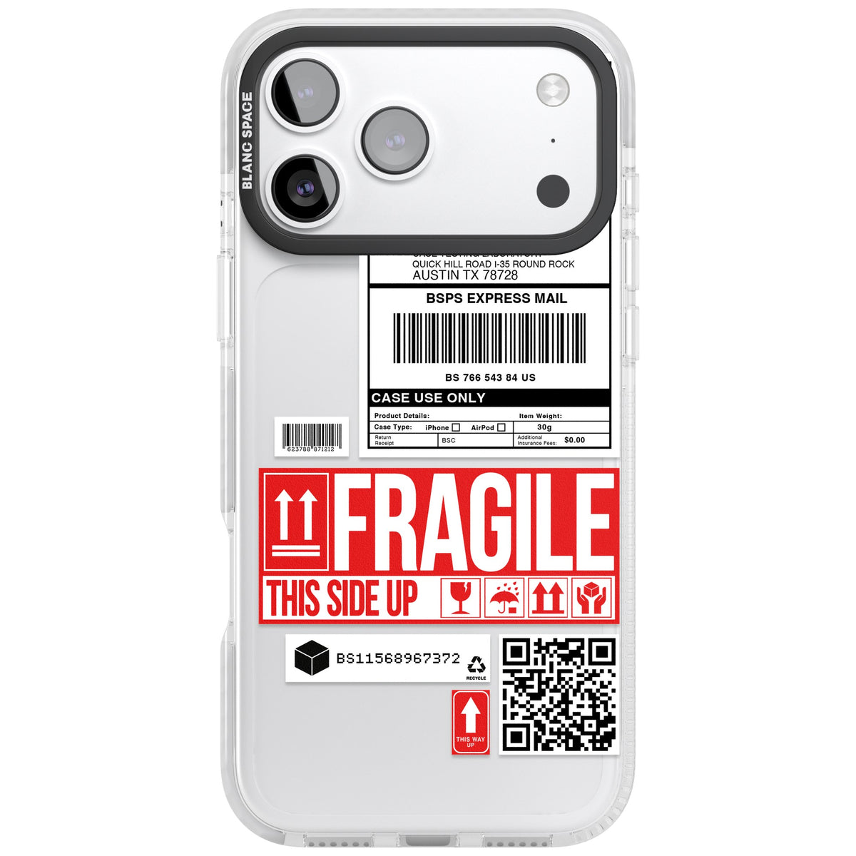 Shipping Label iPhone 17 Pro Max Impact Clear Phone Case front
