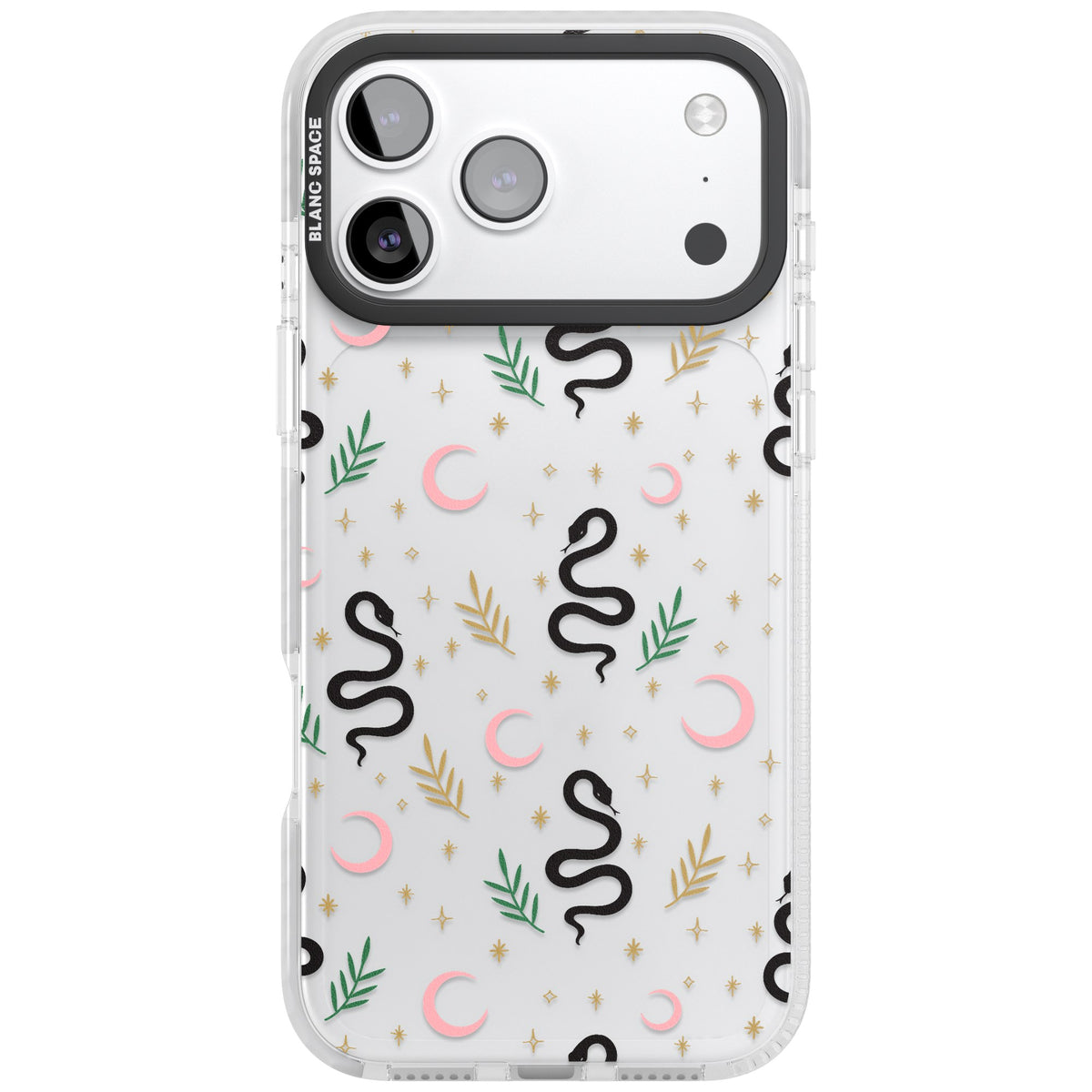 Snakes & Moons iPhone 17 Pro Max Impact Clear Phone Case front