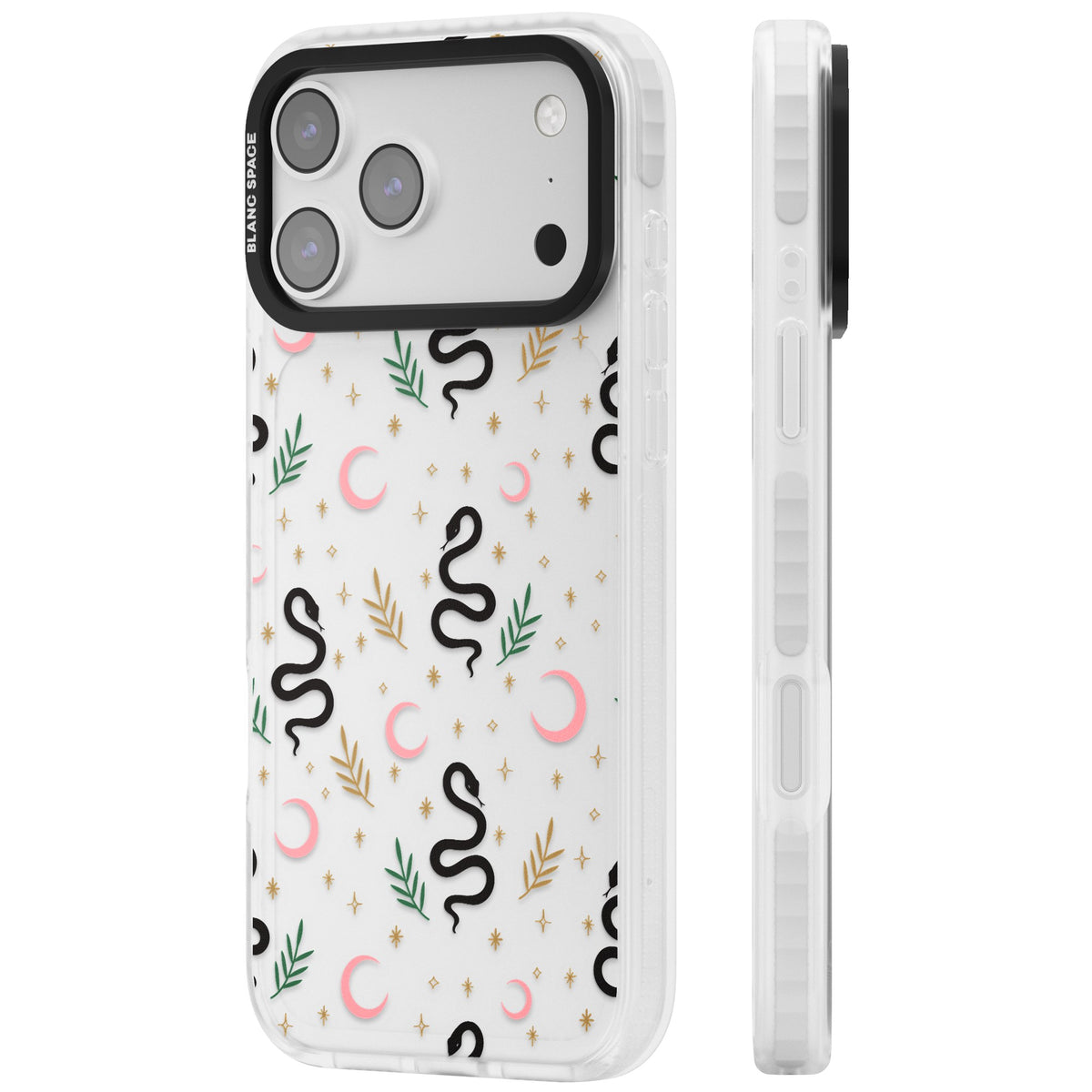 Snakes & Moons iPhone 17 Pro Max Impact Clear Phone Case side