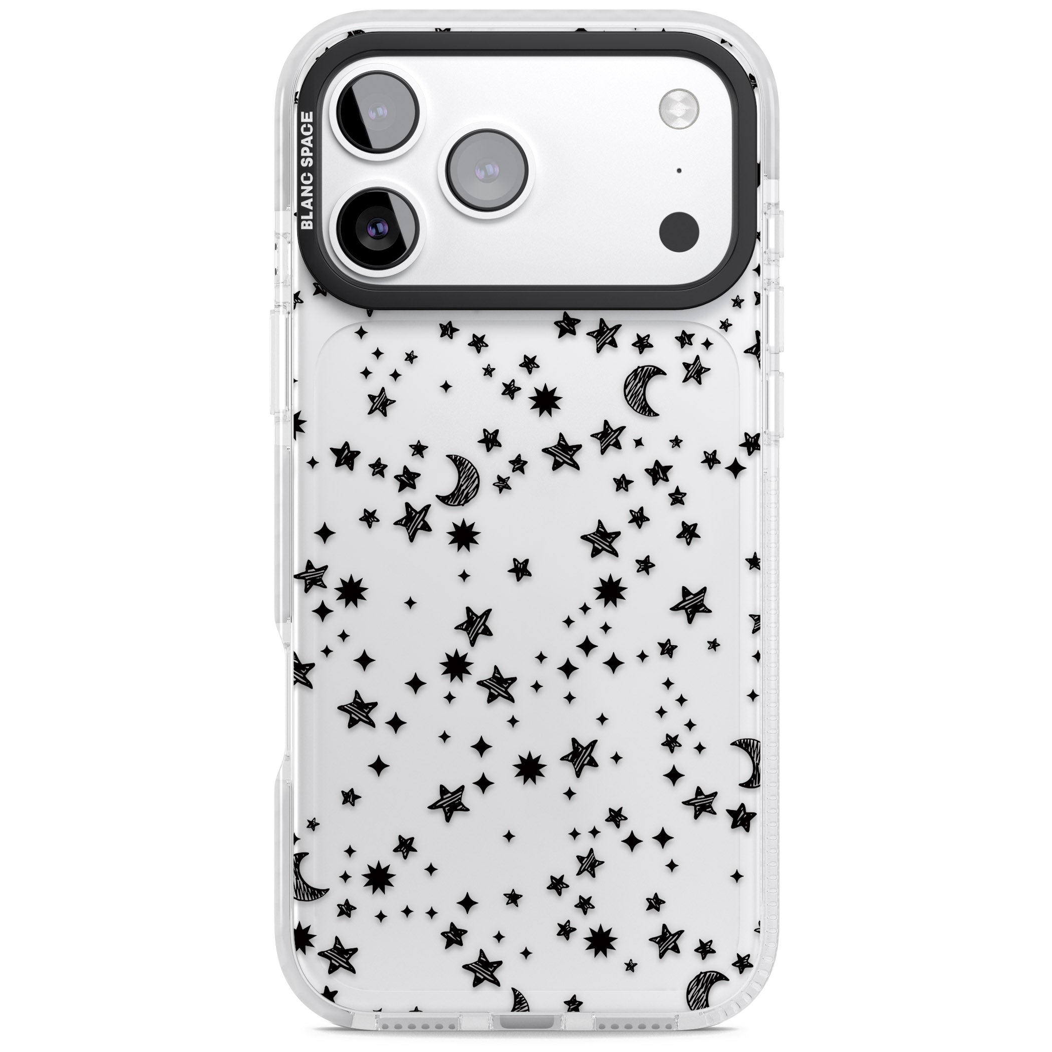 Black Cosmic Galaxy Pattern iPhone 17 Pro Impact Clear Phone Case