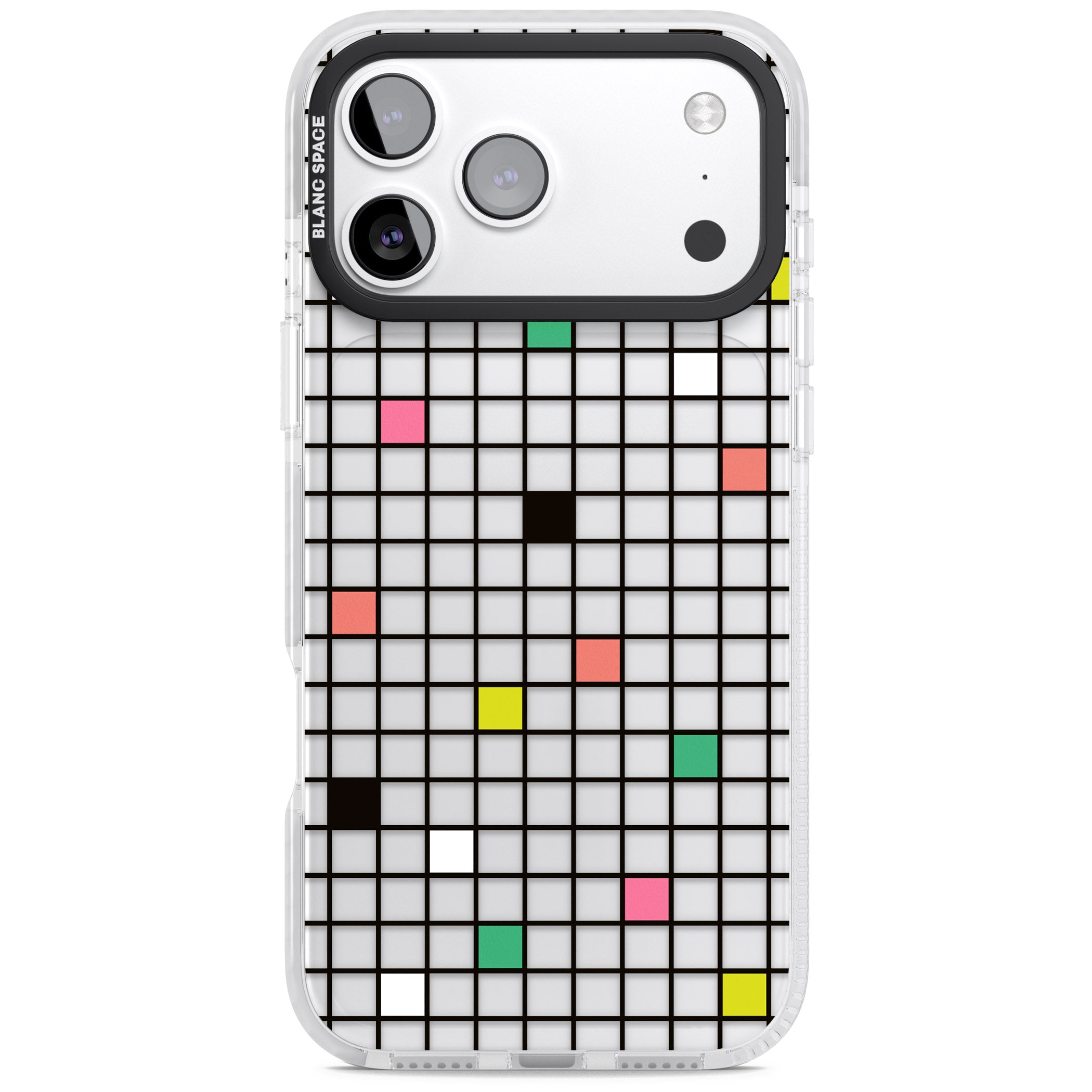 Vibrant Clear Geometric Grid iPhone 17 Pro Impact Clear Phone Case