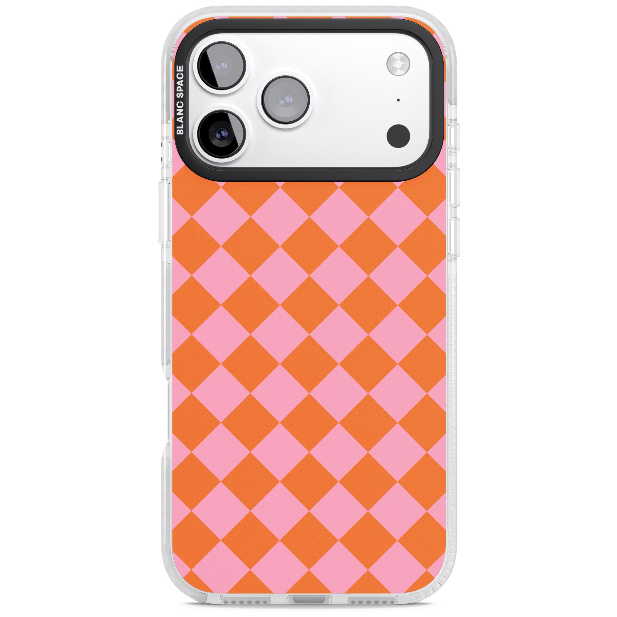 Retro Sunset Diamond Plaid iPhone 17 Pro Impact Clear Phone Case