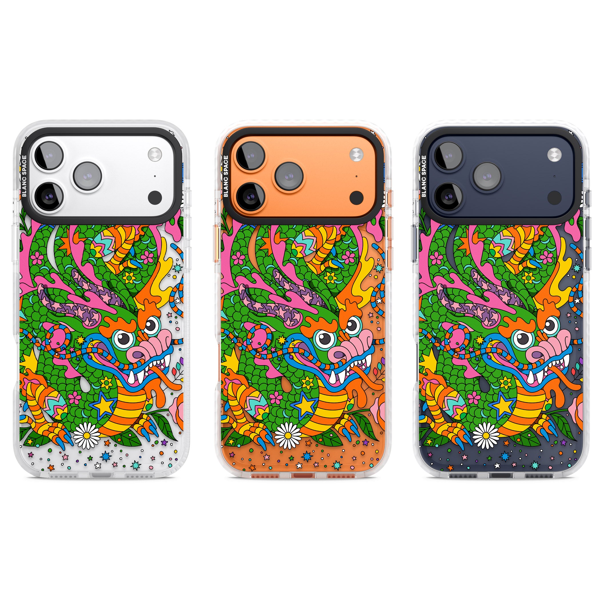 Psychedelic Jungle Dragon iPhone 17 Pro Impact Clear Phone Case APT Impact Protection