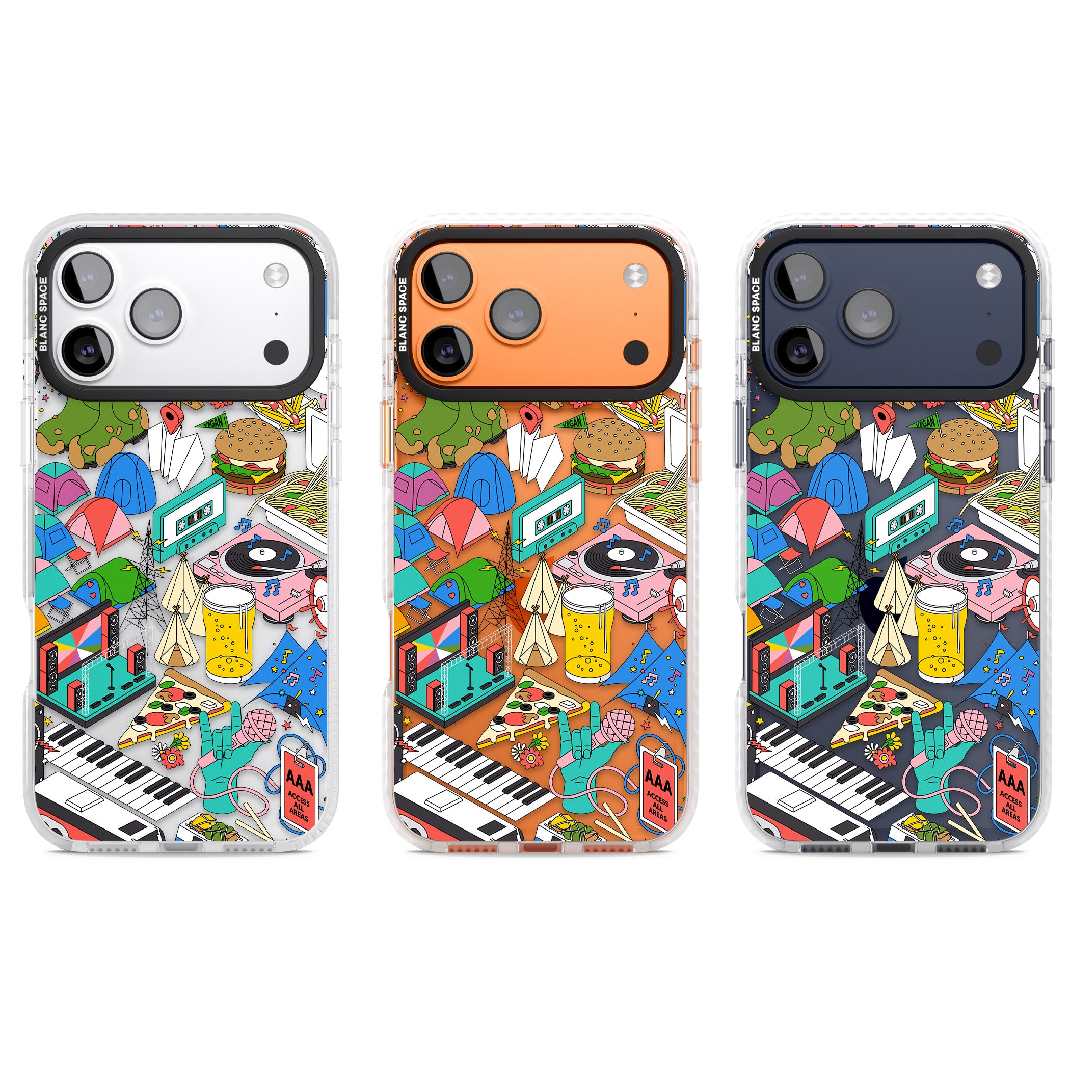 Festival Frenzy iPhone 17 Pro Impact Clear Phone Case APT Impact Protection
