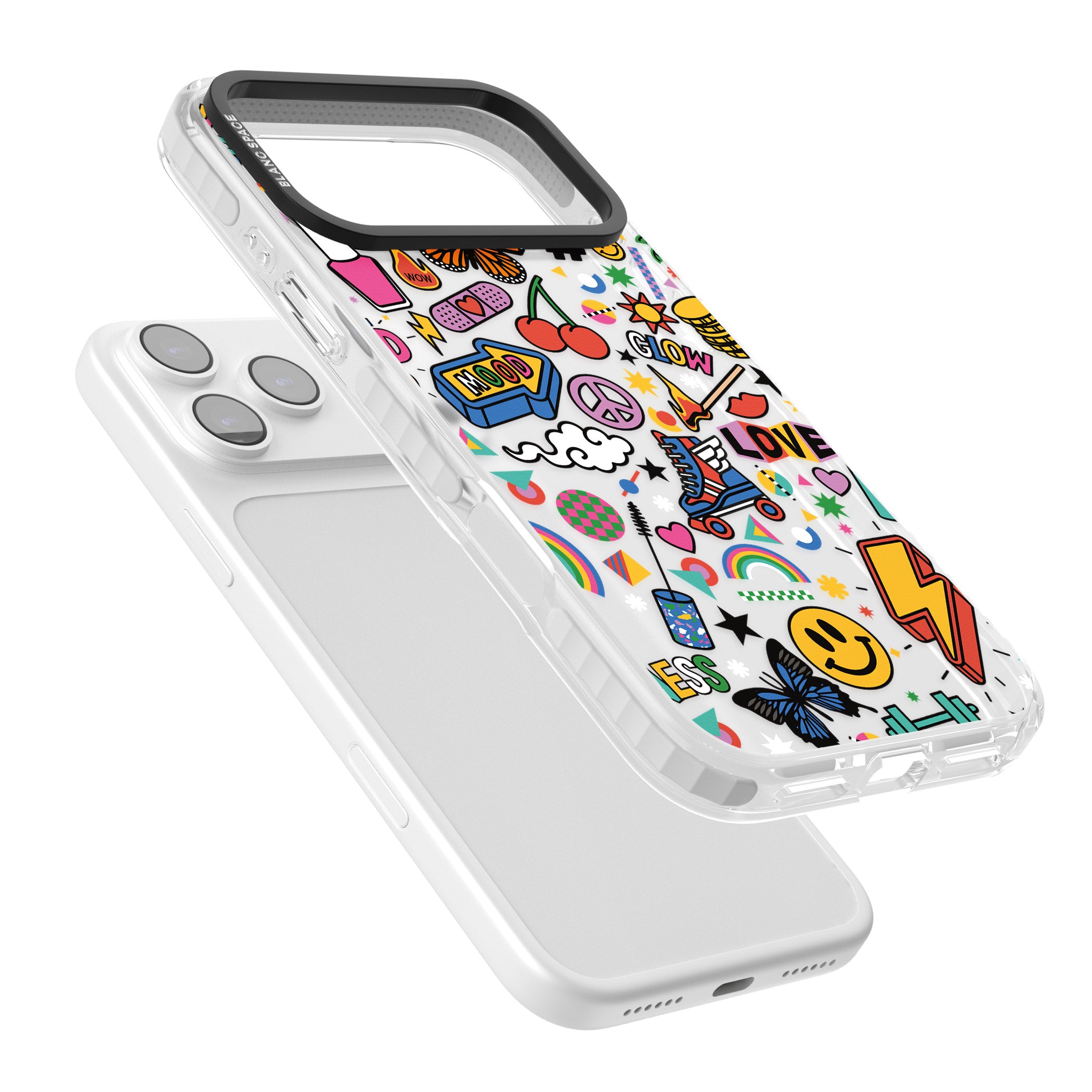 Electric Love iPhone 17 Pro Impact Clear Phone Case Colours