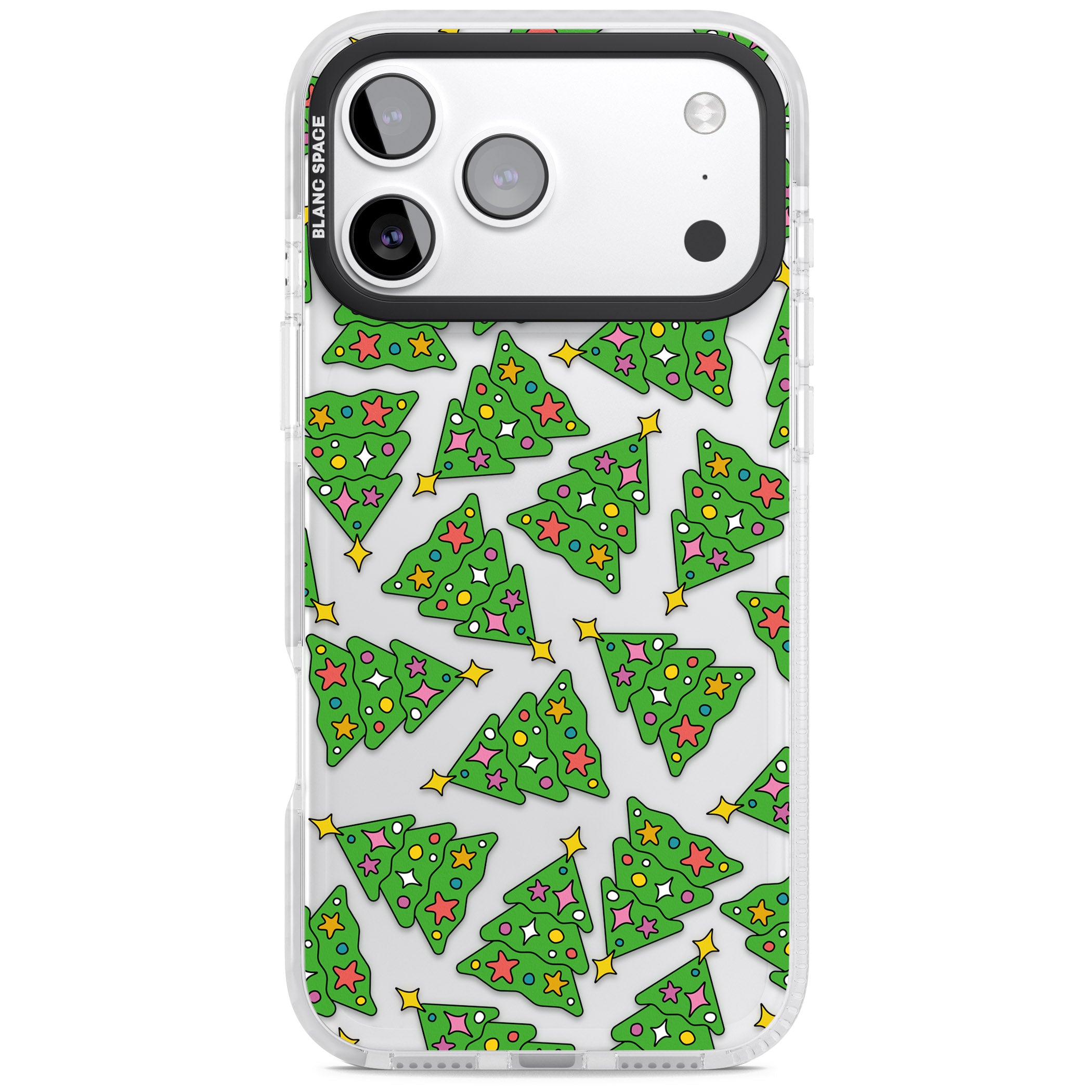 Christmas Tree Pattern iPhone 17 Pro Impact Clear Phone Case