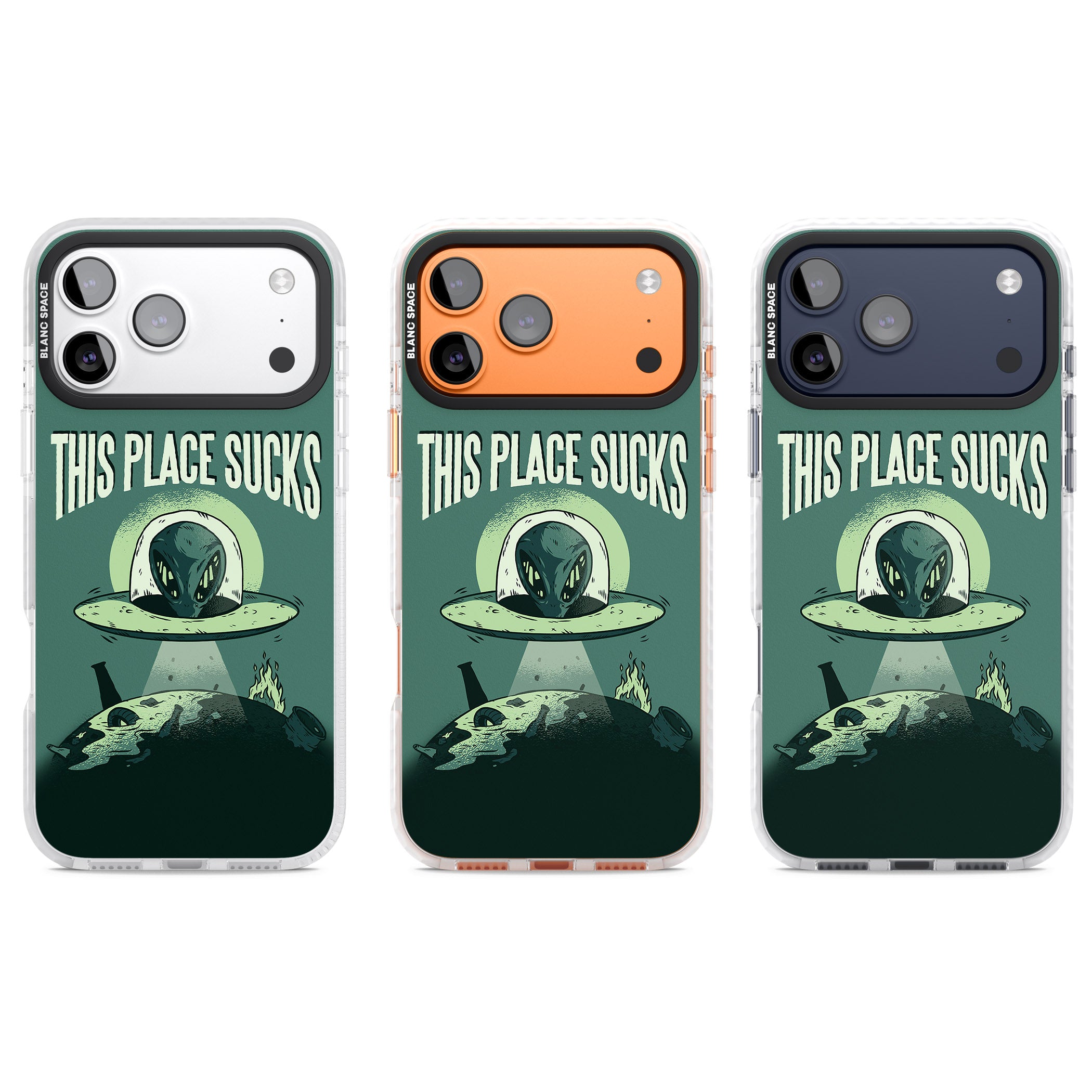 Earth Sucks iPhone 17 Pro Impact Clear Phone Case APT Impact Protection