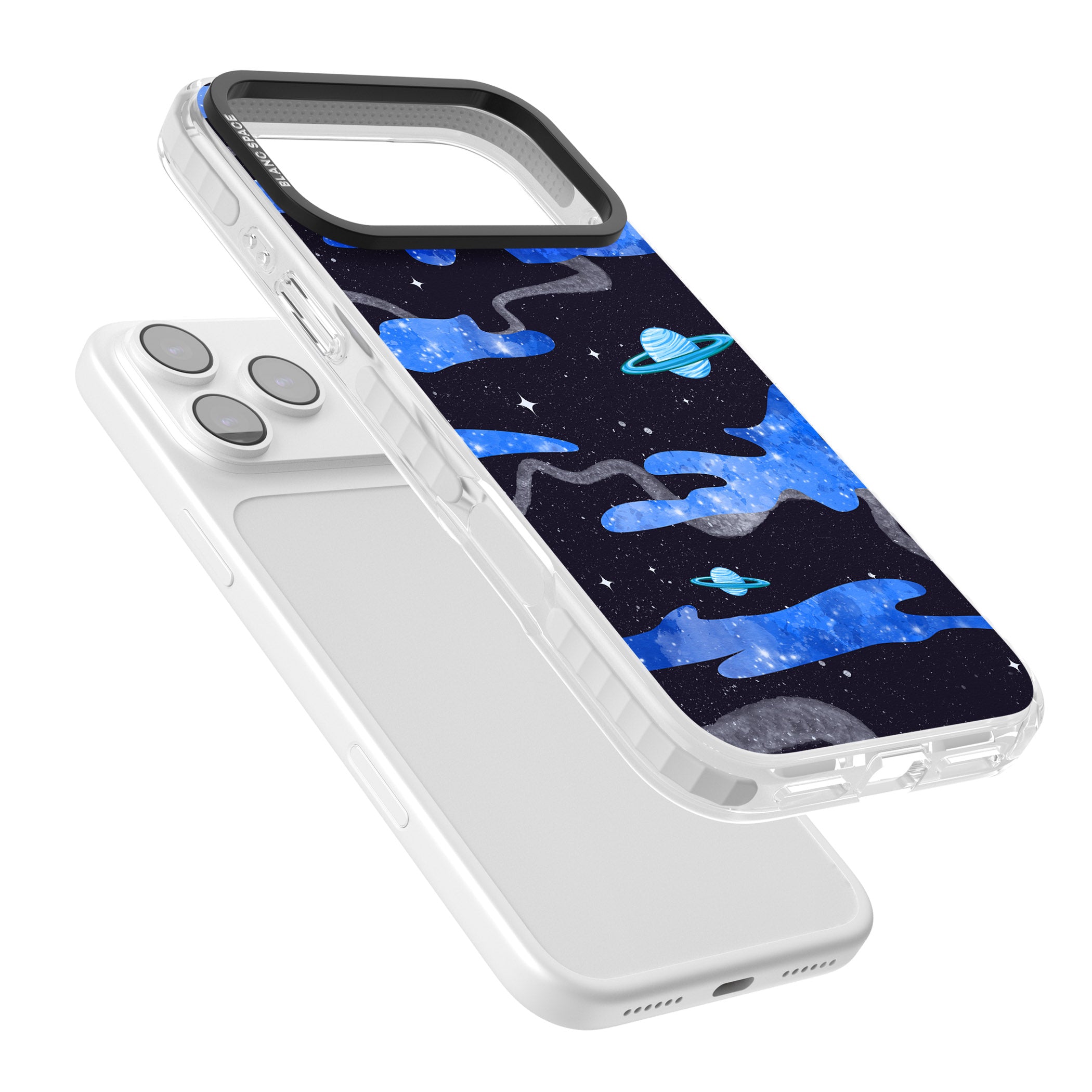 Blue Galaxy iPhone 17 Pro Impact Clear Phone Case Colours