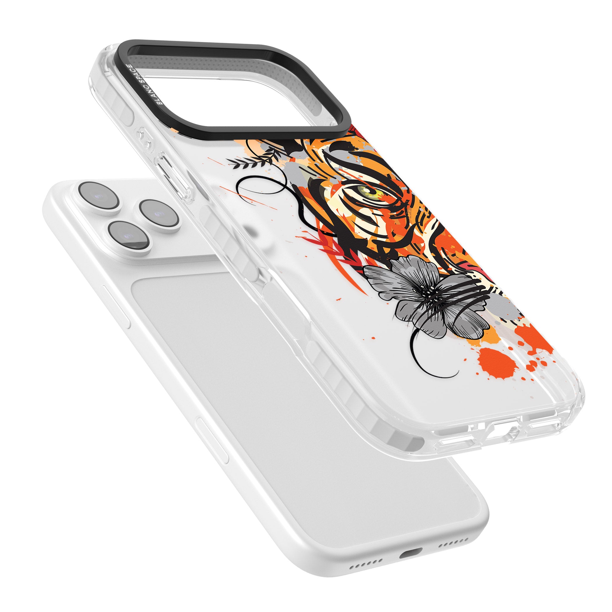 Sugar Skull Tiger iPhone 17 Pro Impact Clear Phone Case Colours