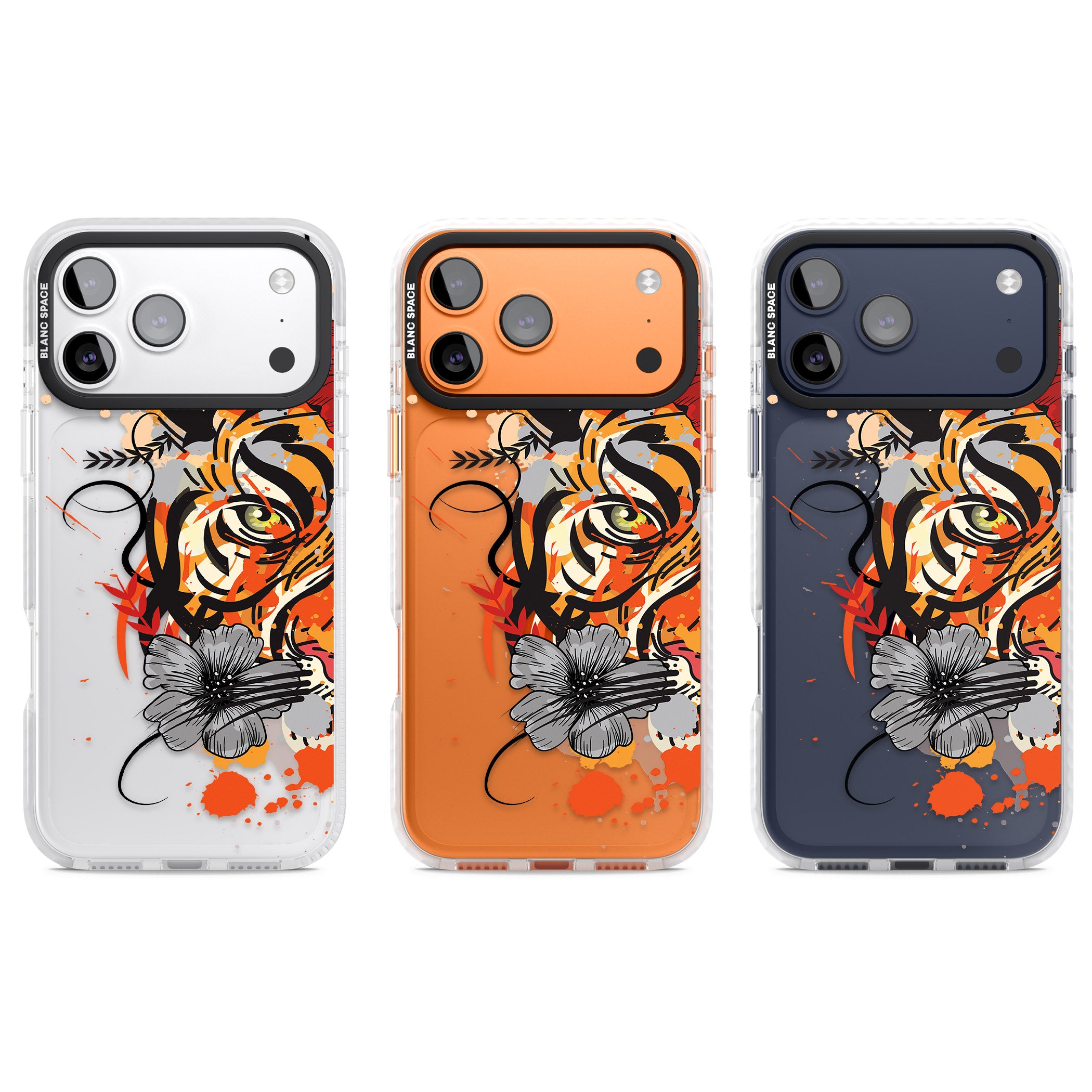 Sugar Skull Tiger iPhone 17 Pro Impact Clear Phone Case APT Impact Protection