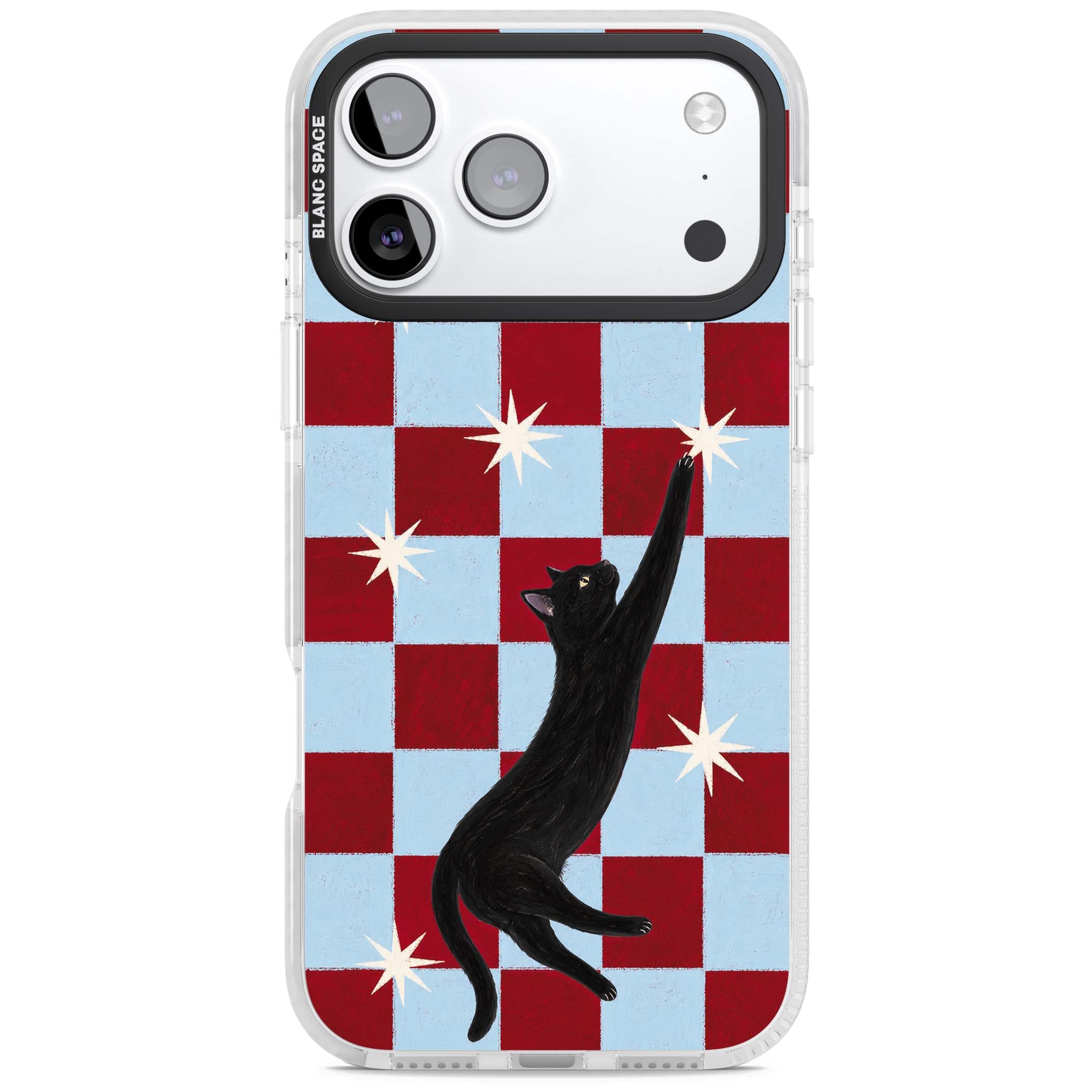 Starlit Kitty animals iPhone case | Black Impact case for iPhone 17 Pro, iPhone 17 Pro Max