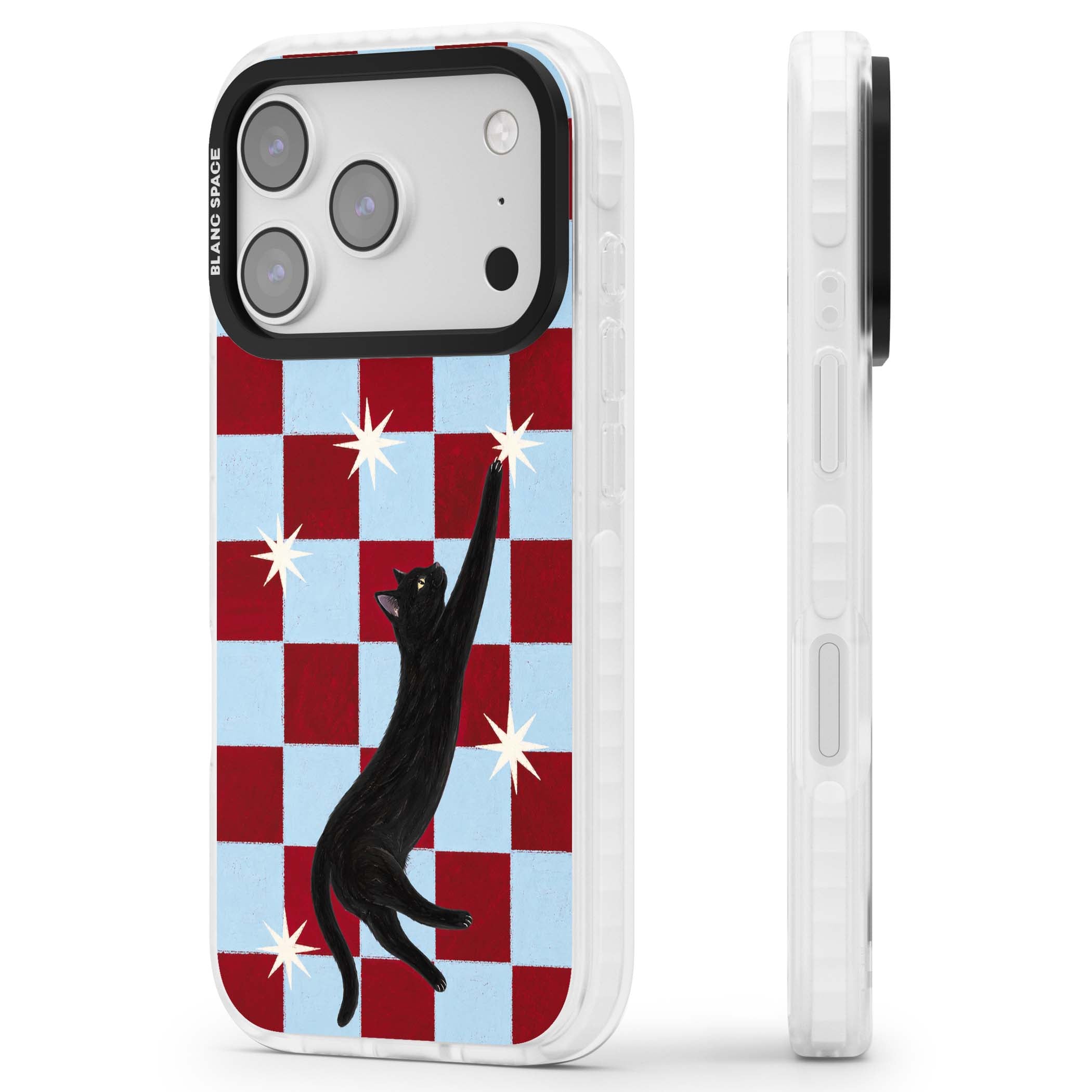 Starlit Kitty animals iPhone case | Black Impact case for iPhone 17 Pro, iPhone 17 Pro Max