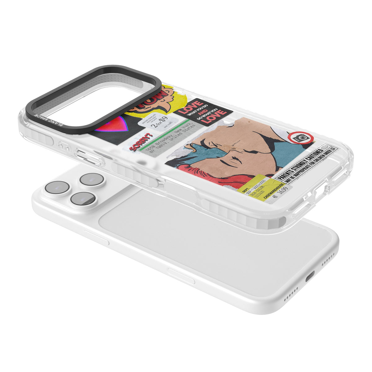 Retro Sticker Mix iPhone 17 Pro Max Impact Clear Phone Case angled