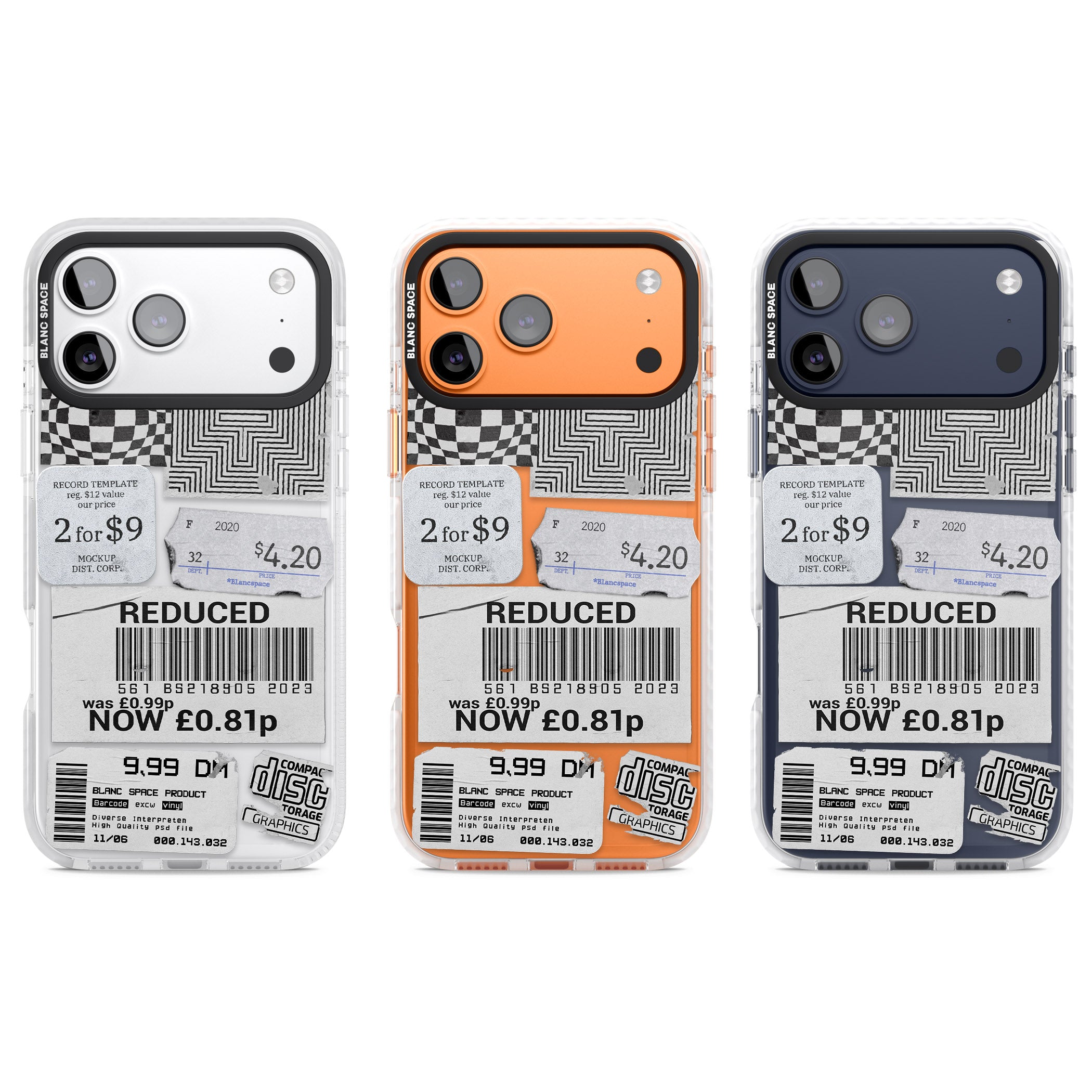 White Sticker Mix iPhone 17 Pro Impact Clear Phone Case APT Impact Protection