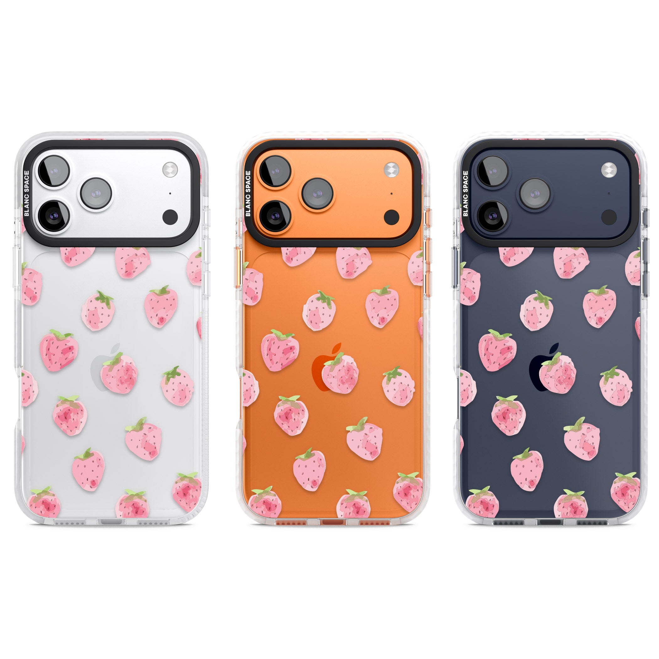 Classic Strawberry iPhone 17 Pro Impact Clear Phone Case APT Impact Protection