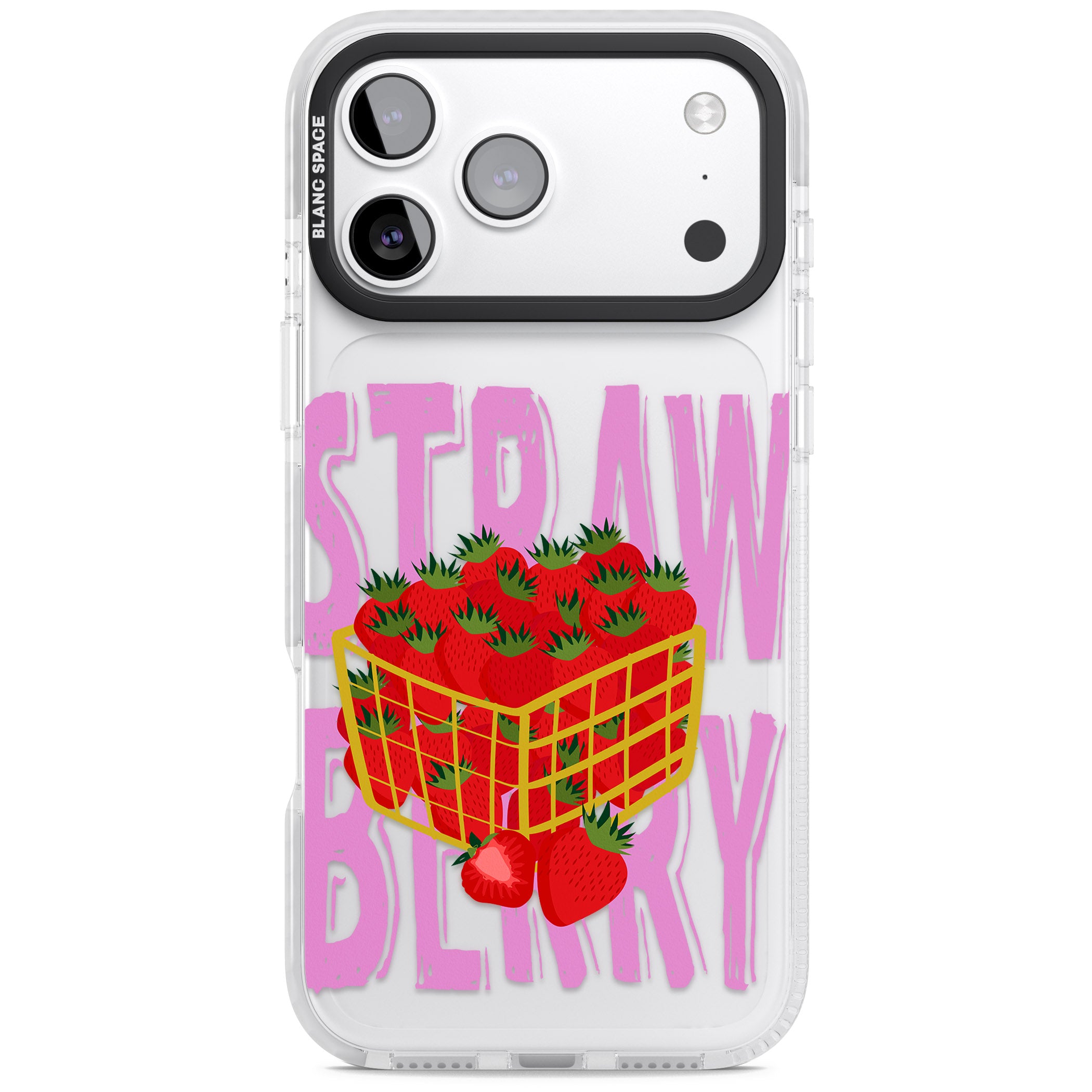 Strawberry Basket iPhone 17 Pro Impact Clear Phone Case