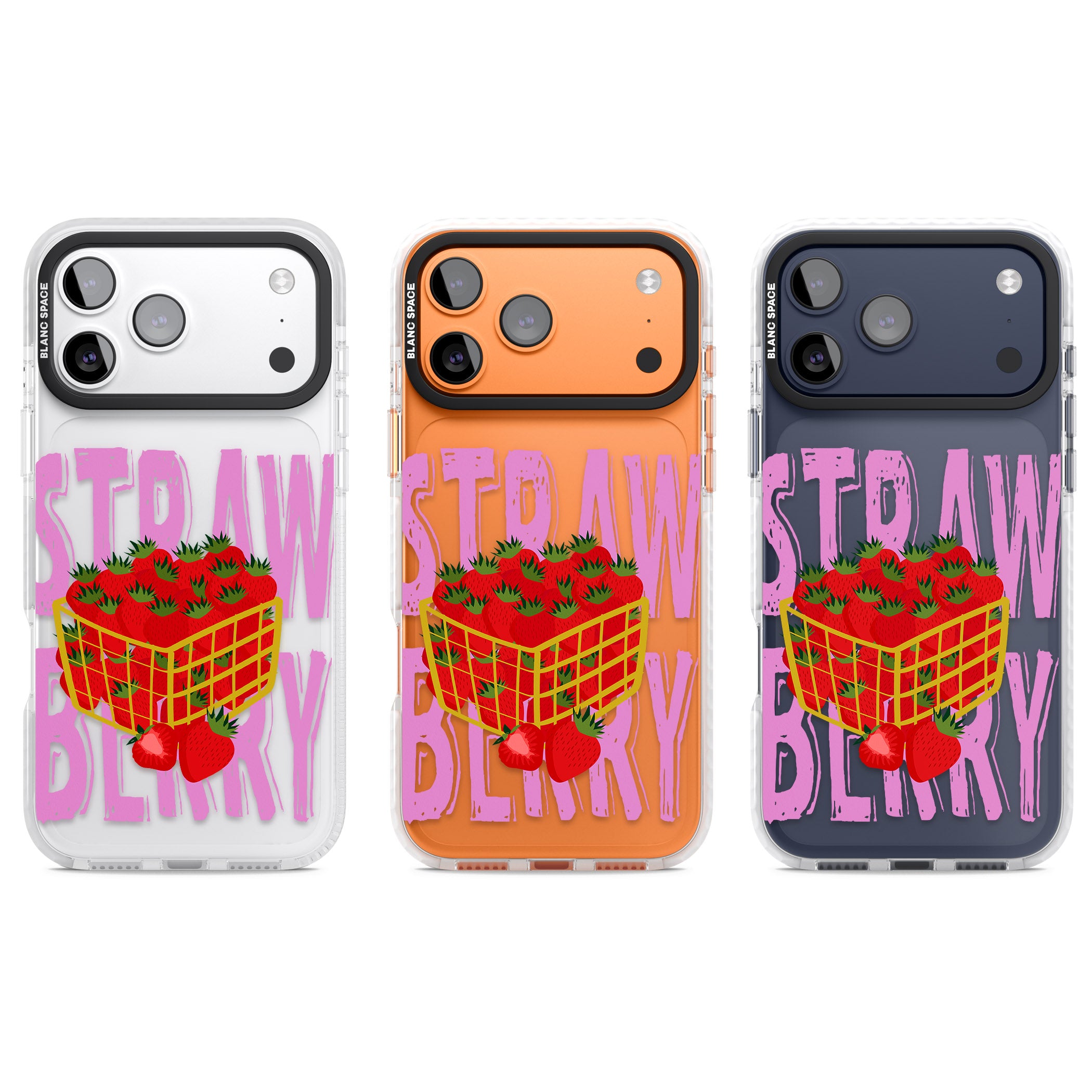 Strawberry Basket iPhone 17 Pro Impact Clear Phone Case APT Impact Protection