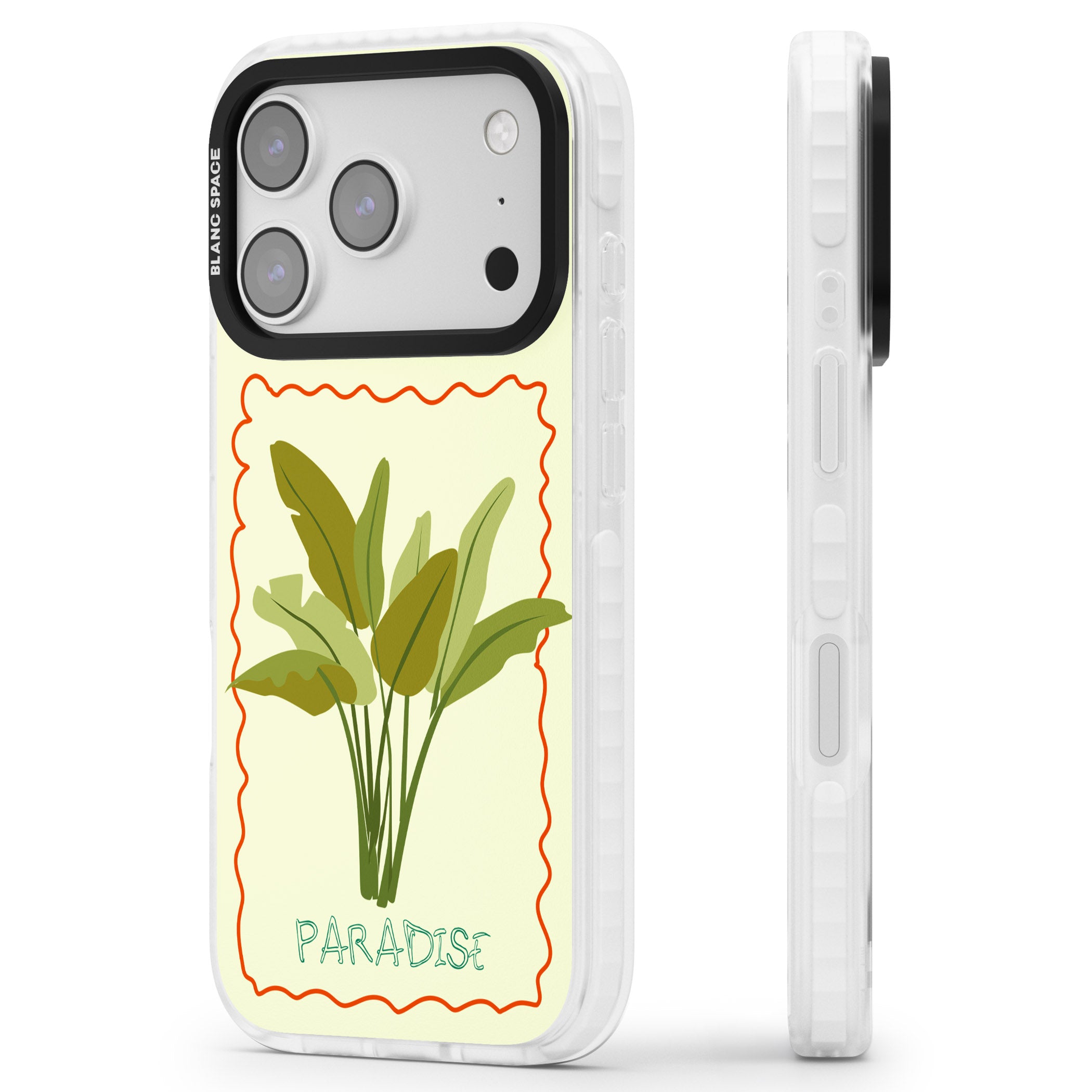 Paradies Plant iPhone 17 Pro Impact Clear Phone Case Side Profile