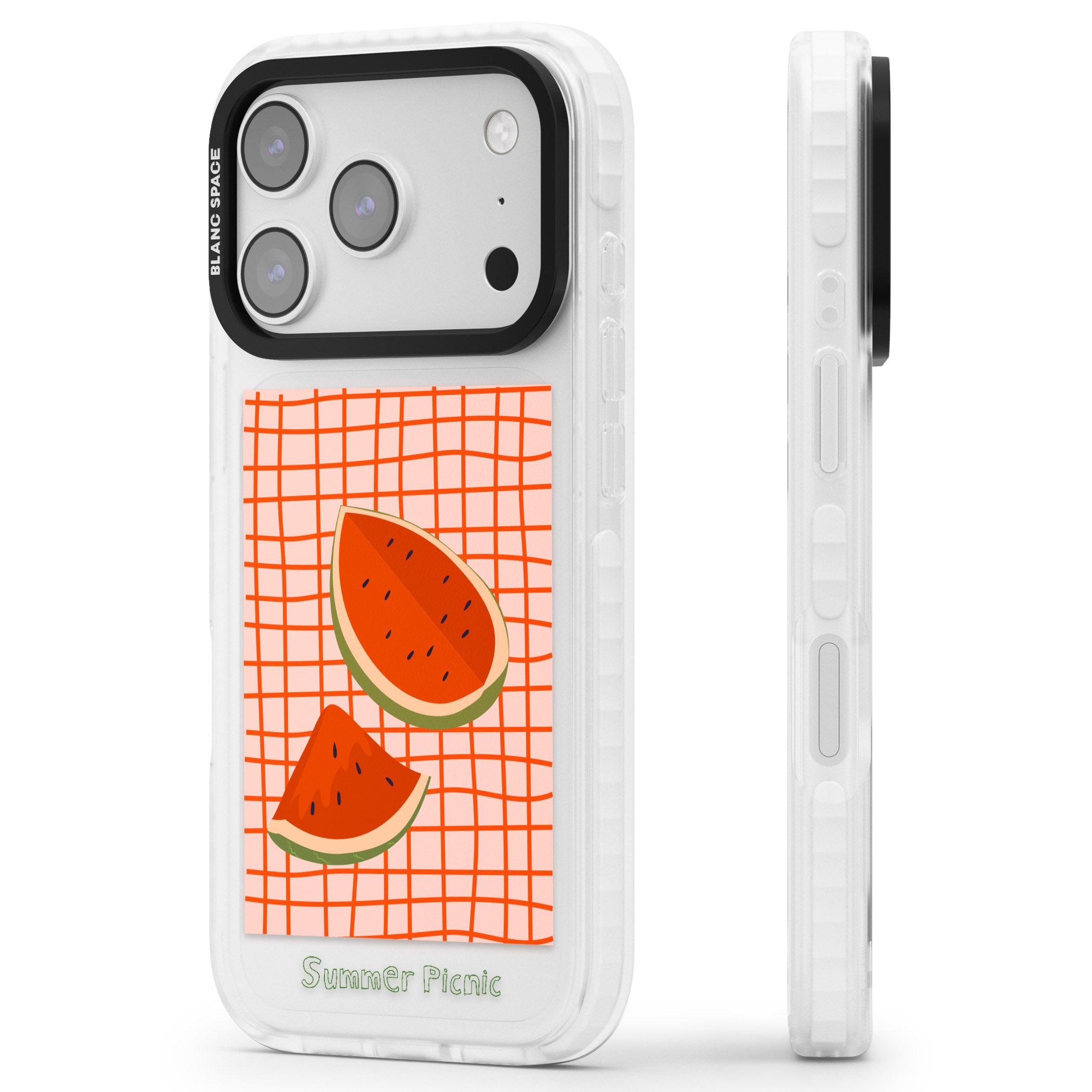 Summer Picnic iPhone 17 Pro Impact Clear Phone Case Side Profile