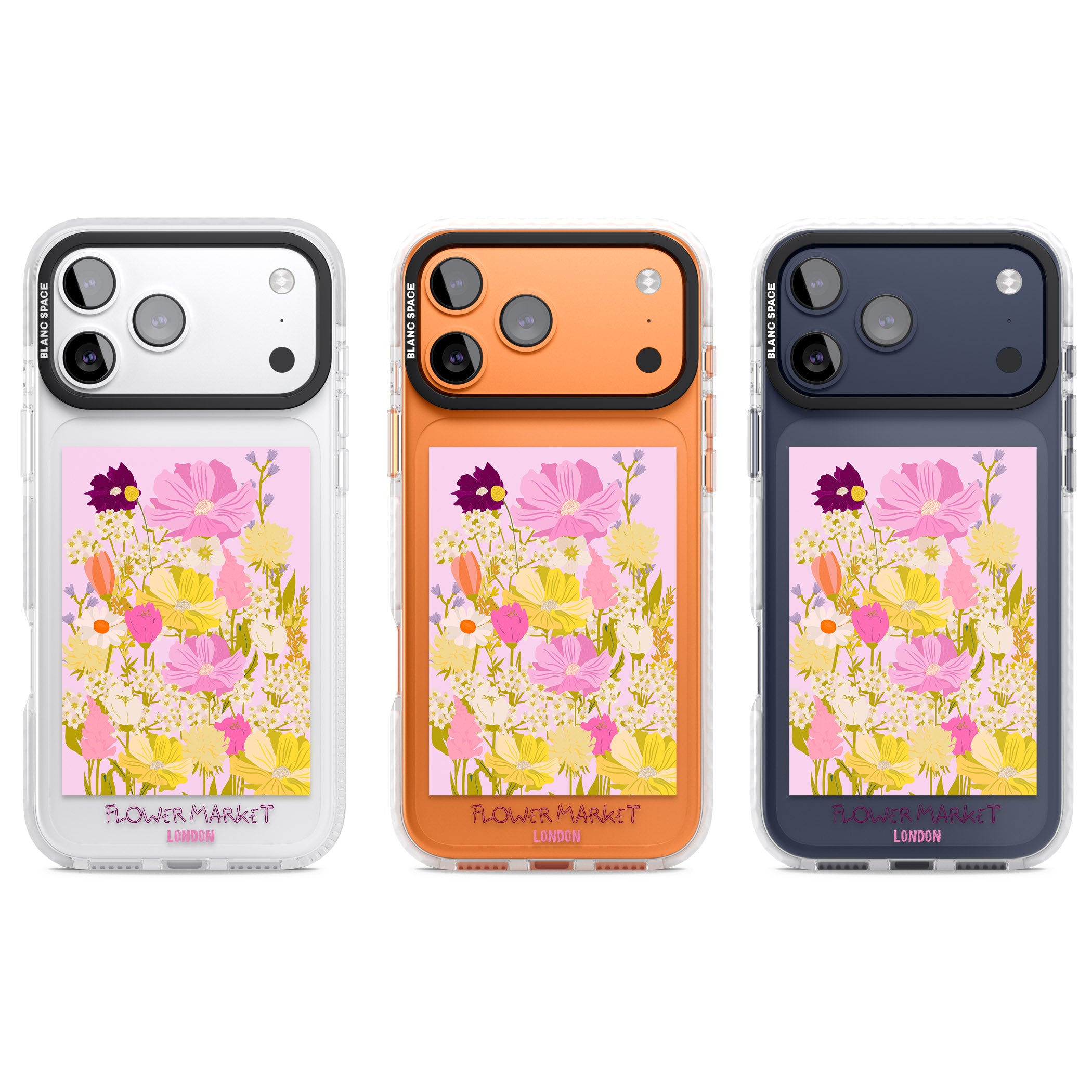 Flower Market iPhone 17 Pro Impact Clear Phone Case APT Impact Protection