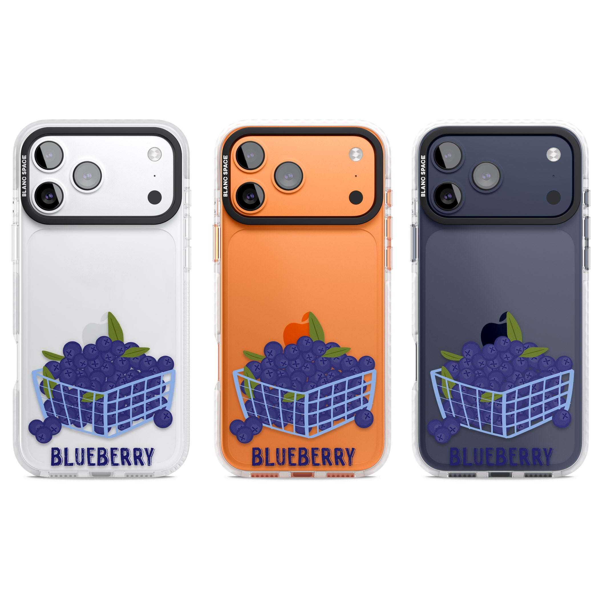 Blueberry Basket iPhone 17 Pro Impact Clear Phone Case APT Impact Protection