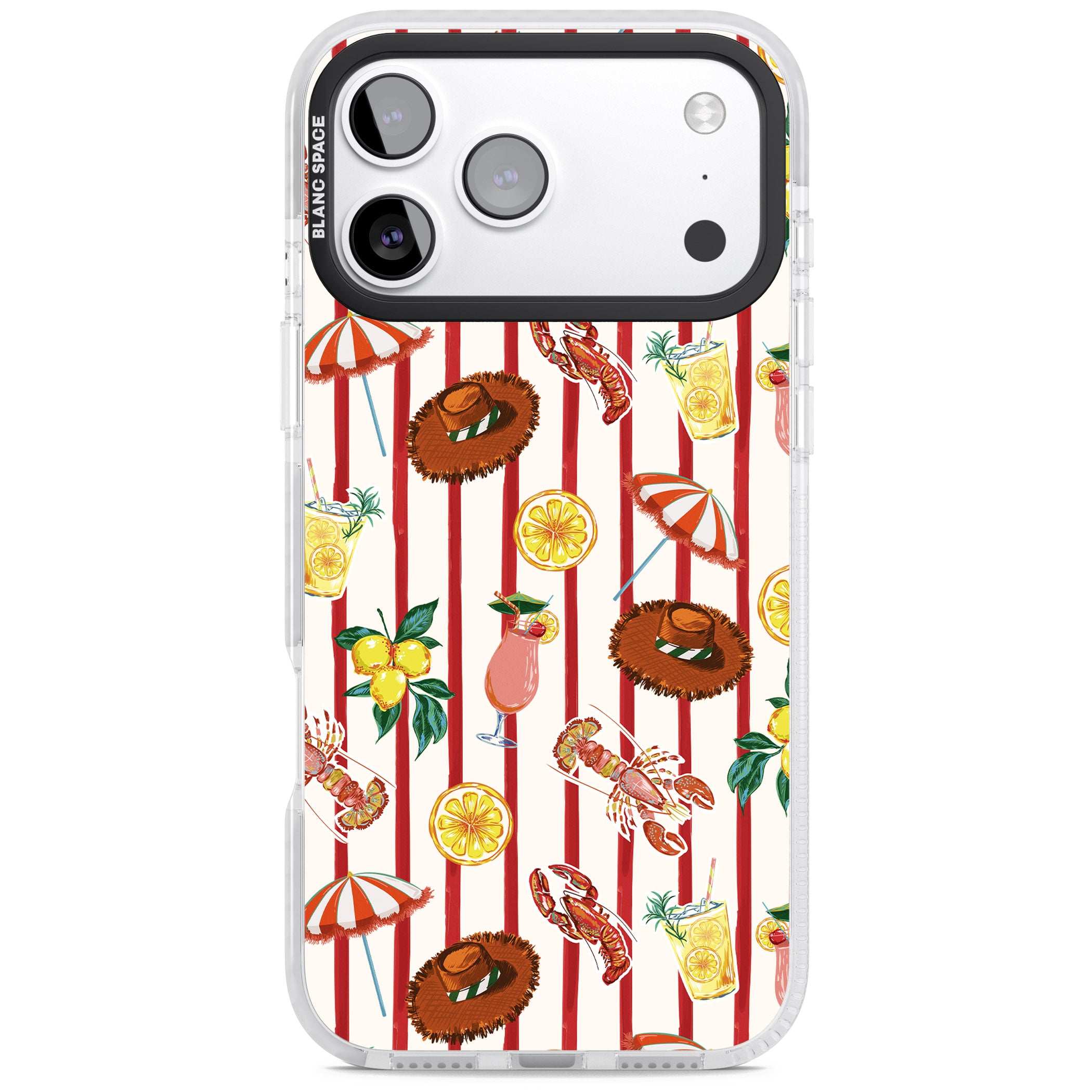 Italian Beach Pattern iPhone 17 Pro Impact Clear Phone Case