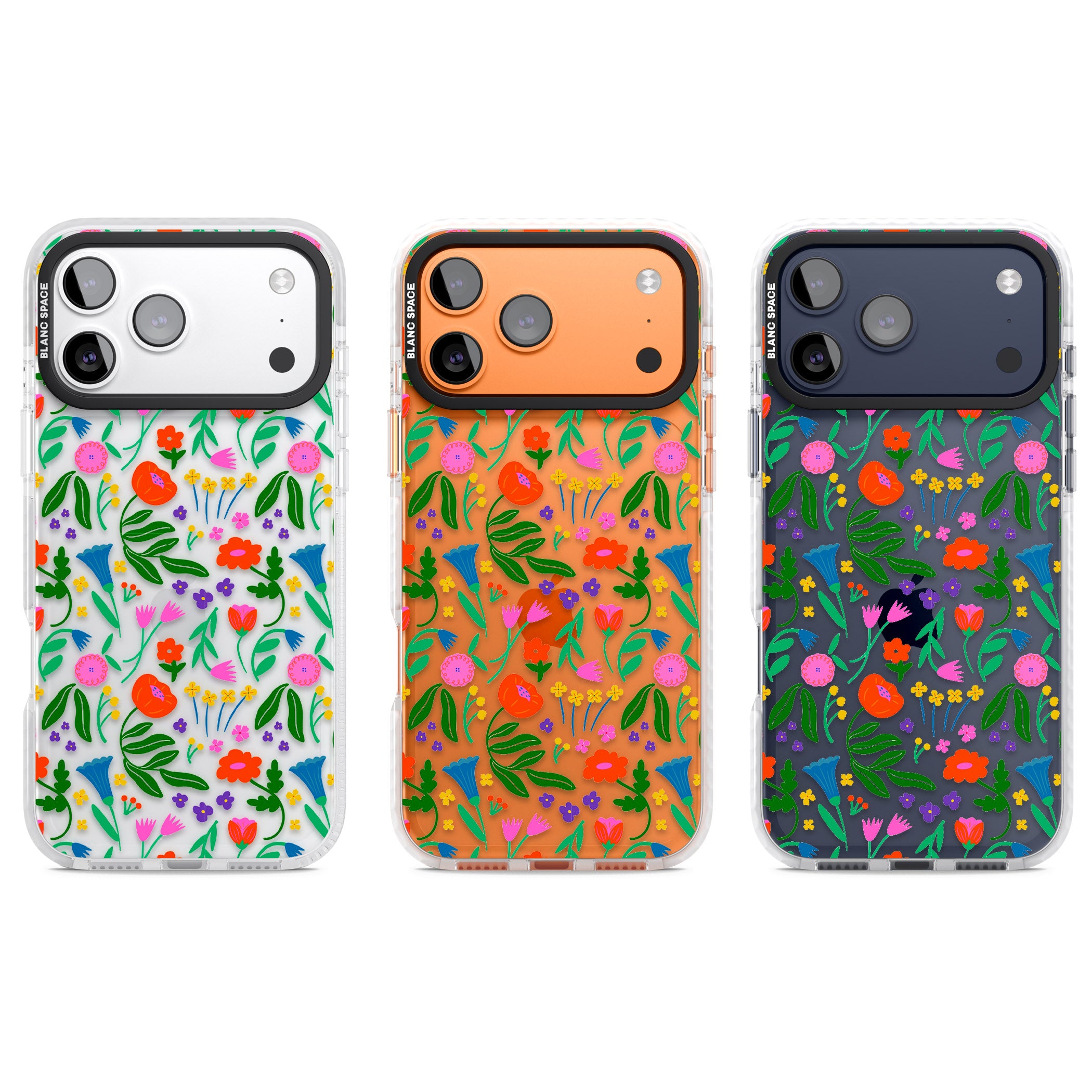 Summer Floral Fiesta iPhone 17 Pro Impact Clear Phone Case APT Impact Protection