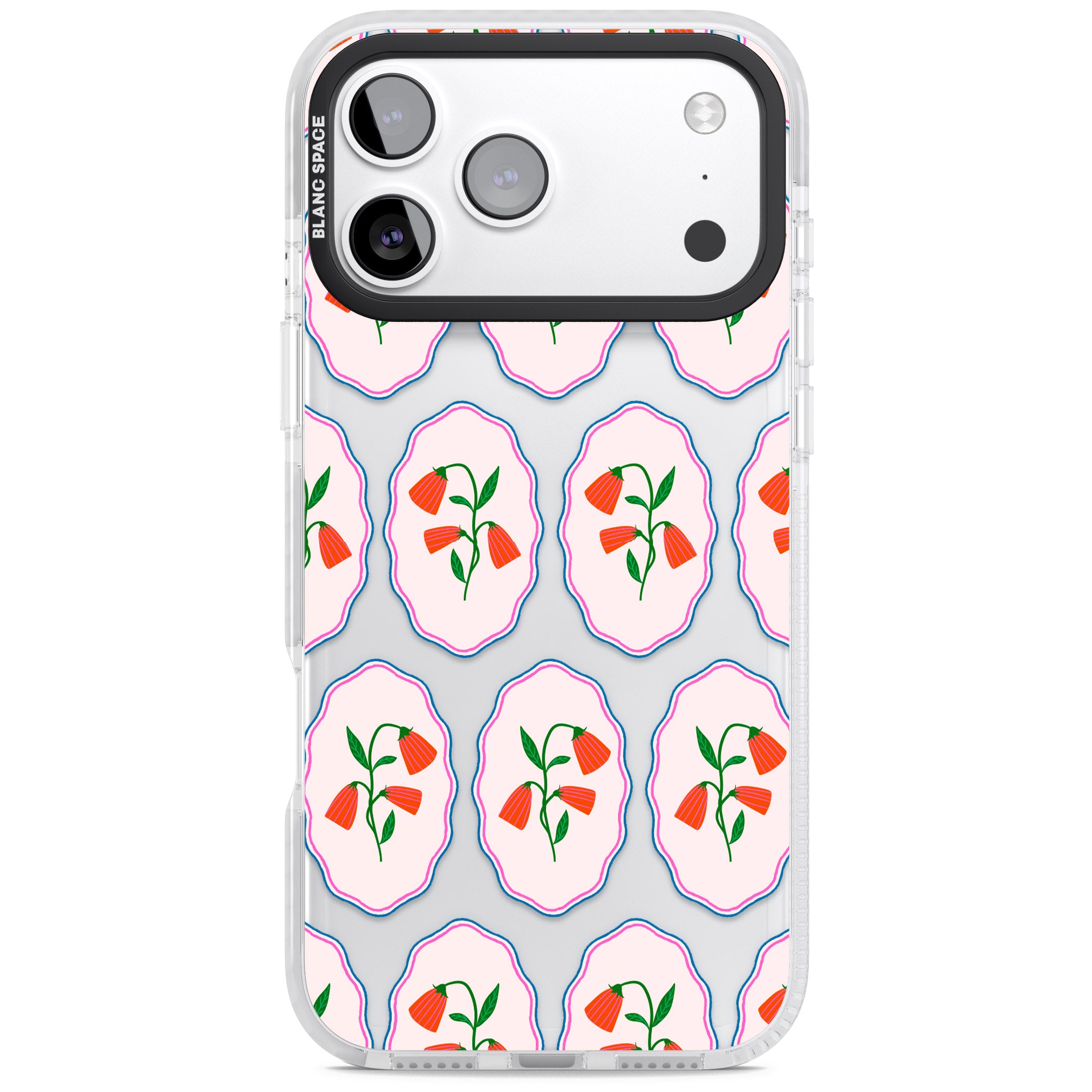 Rose Stamps iPhone 17 Pro Impact Clear Phone Case