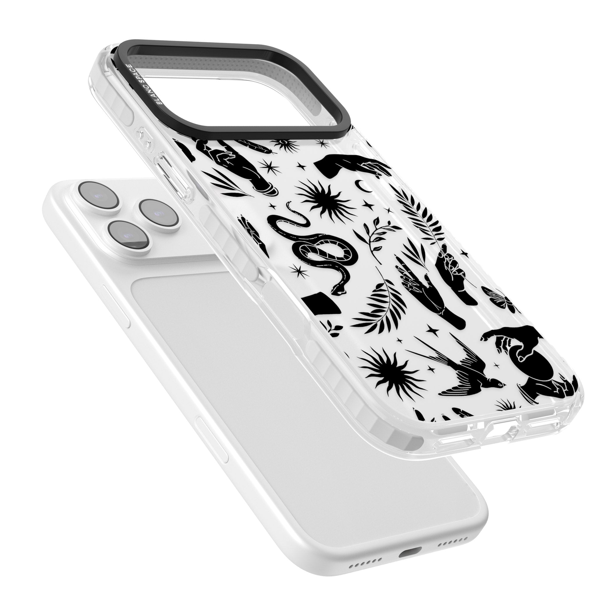 Celestial Pattern (Black) iPhone 17 Pro Impact Clear Phone Case Colours