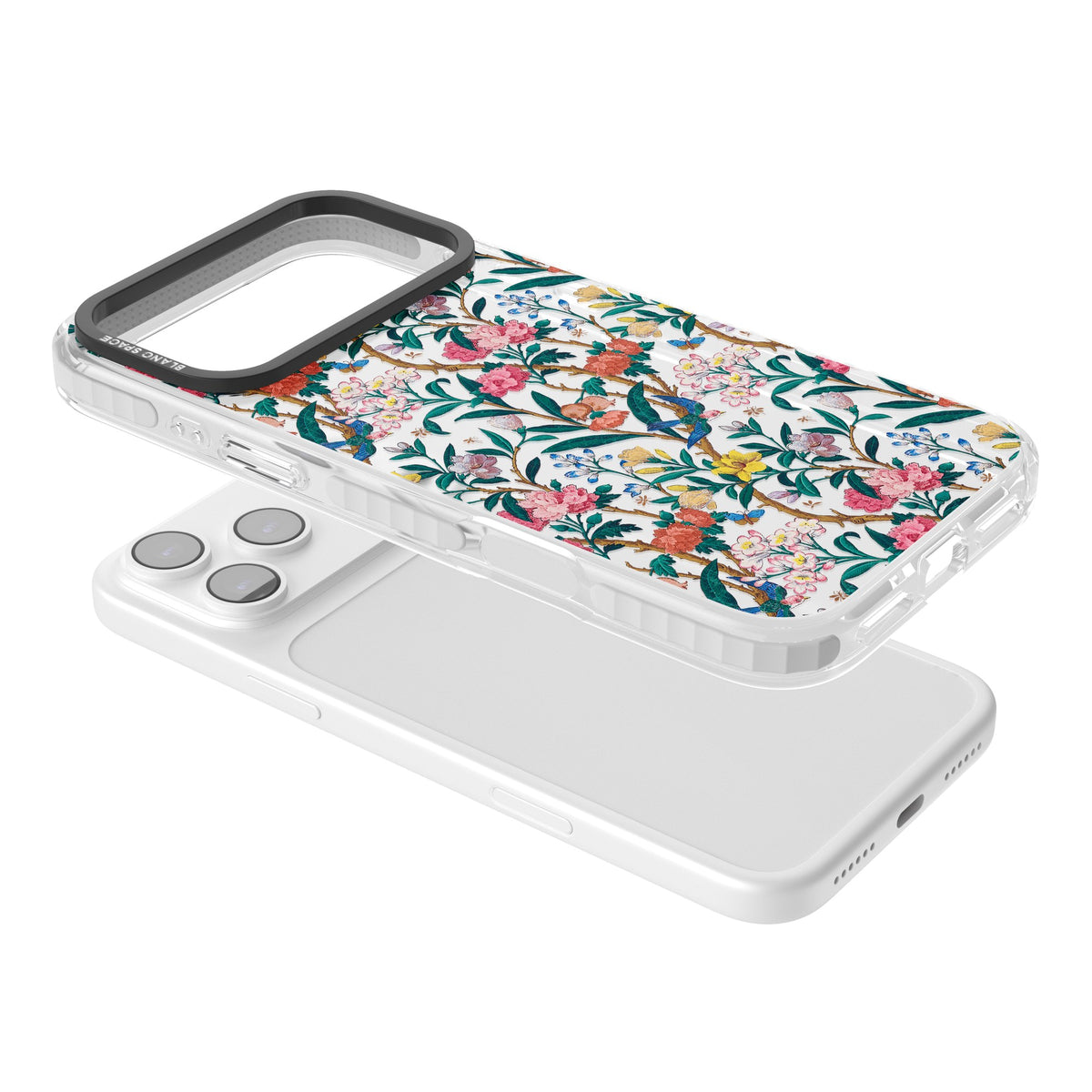 Vines & Flowers iPhone 17 Pro Max Impact Clear Phone Case angled