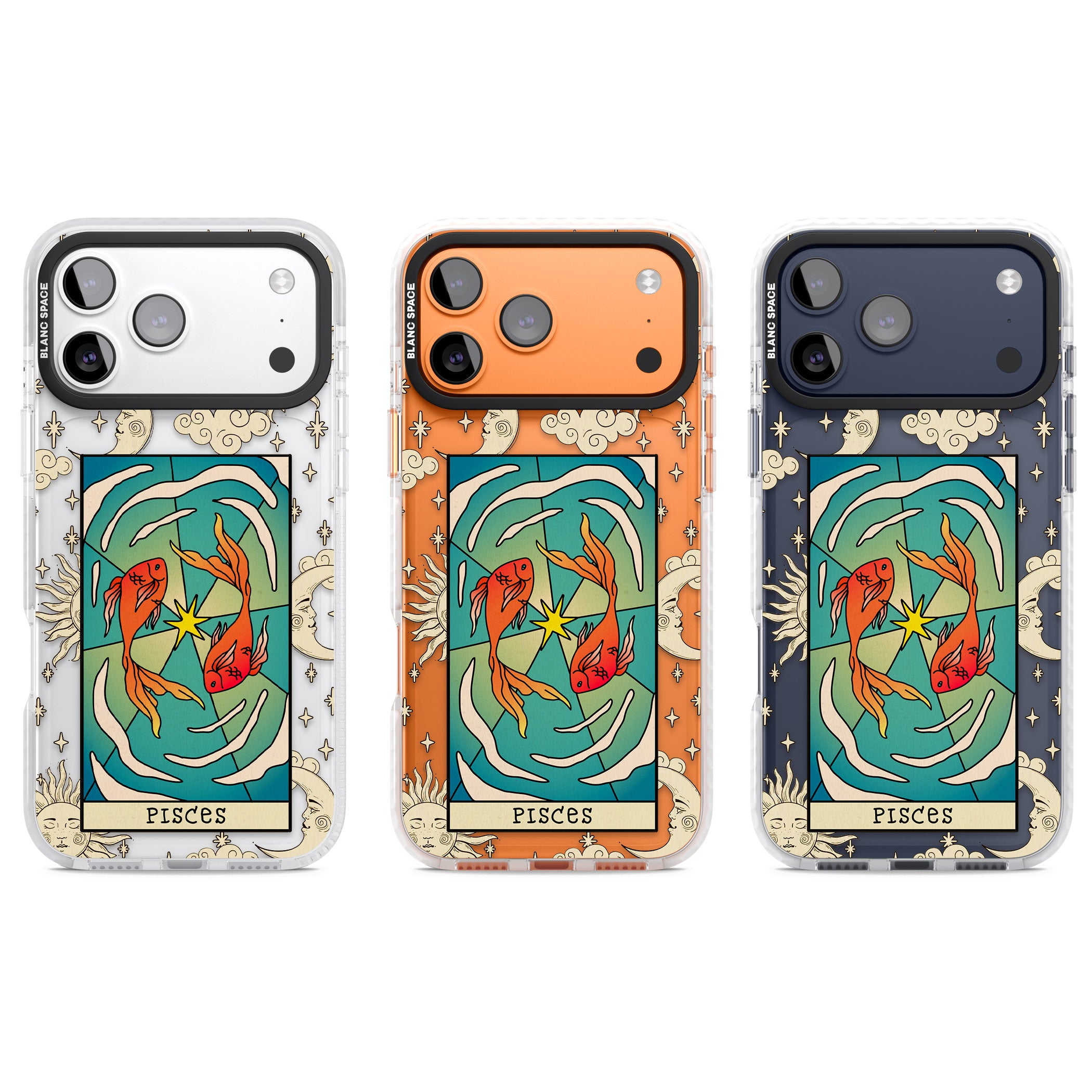 Celestial Zodiac Pisces iPhone 17 Pro Impact Clear Phone Case APT Impact Protection