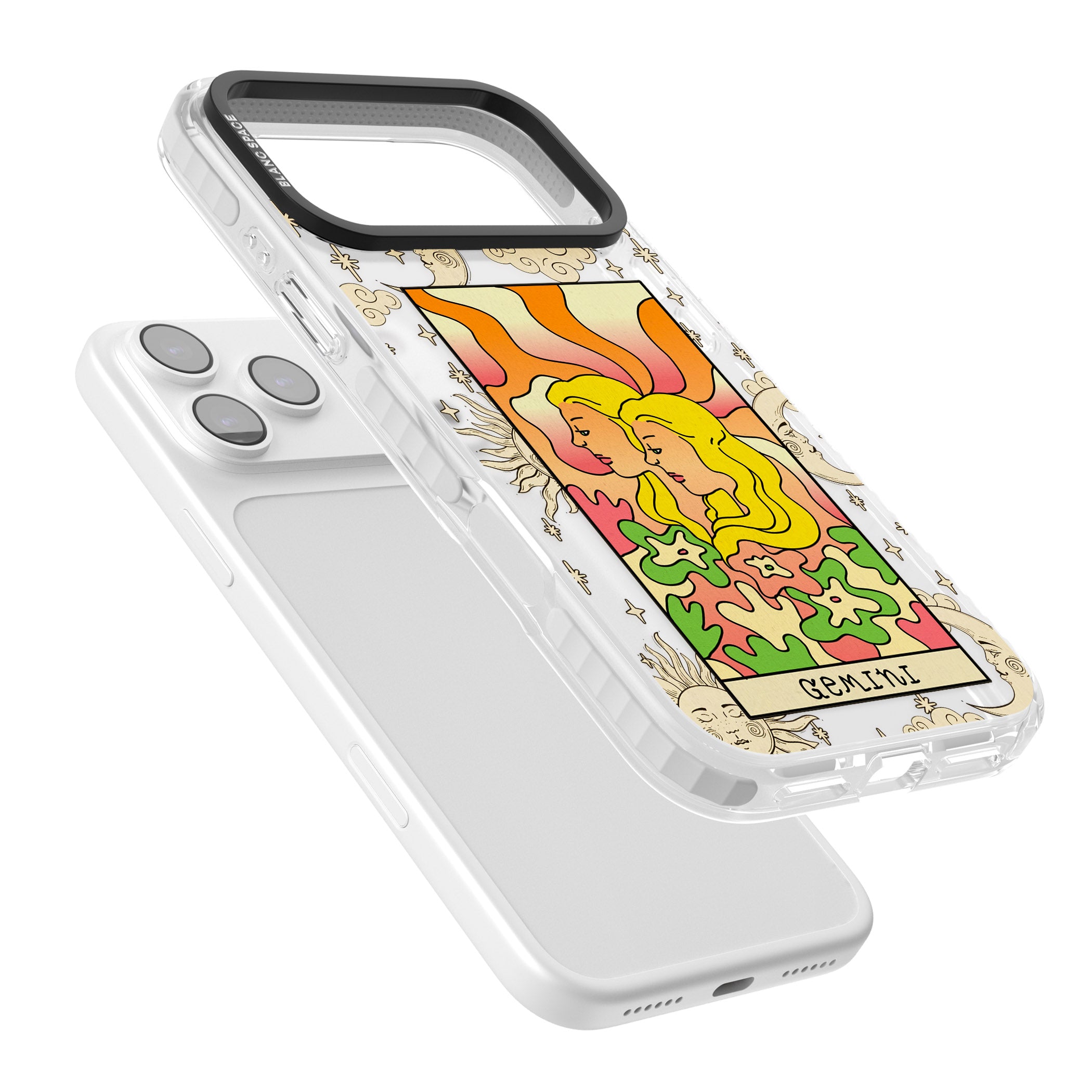 Celestial Zodiac Gemini iPhone 17 Pro Impact Clear Phone Case Colours
