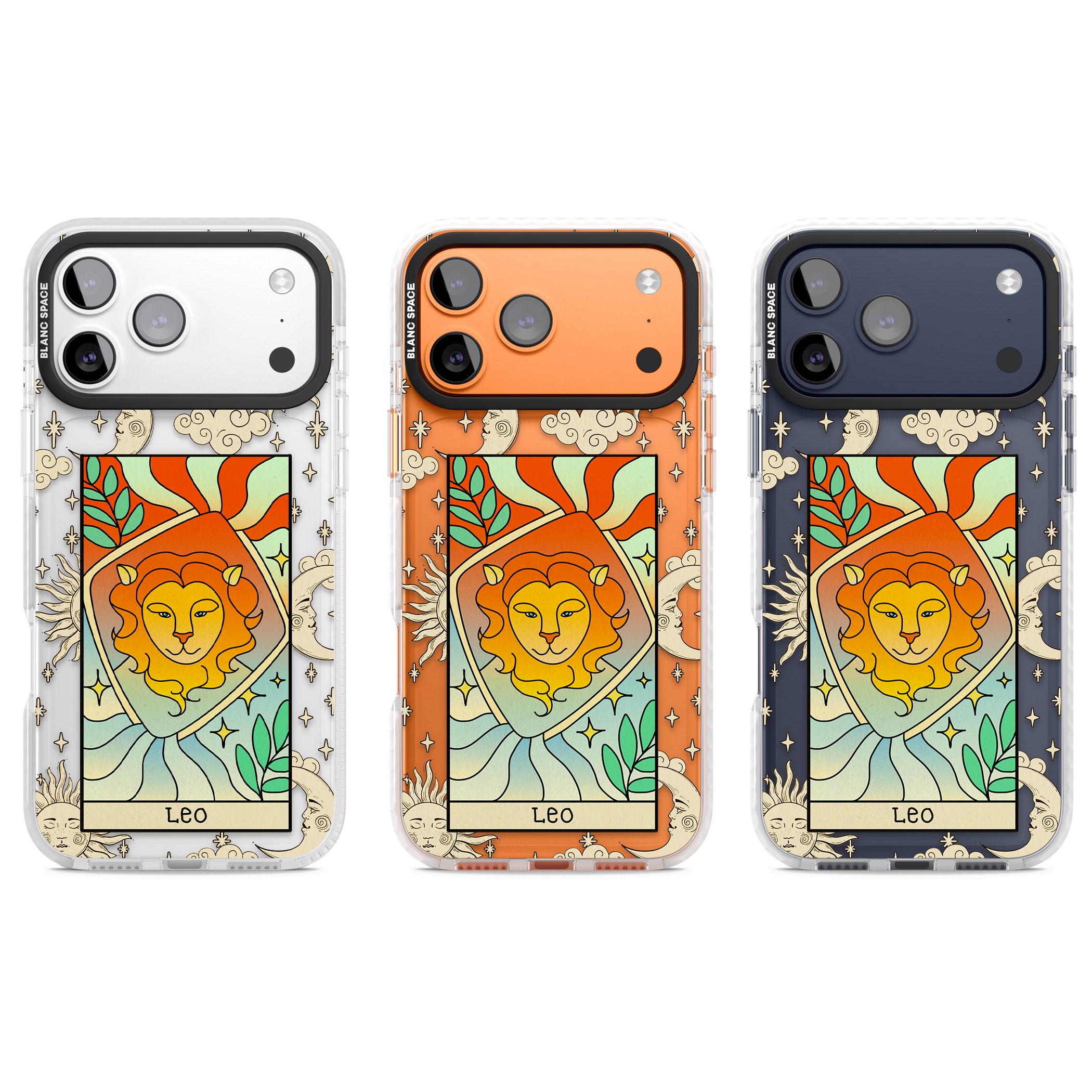 Celestial Zodiac Leo iPhone 17 Pro Impact Clear Phone Case APT Impact Protection